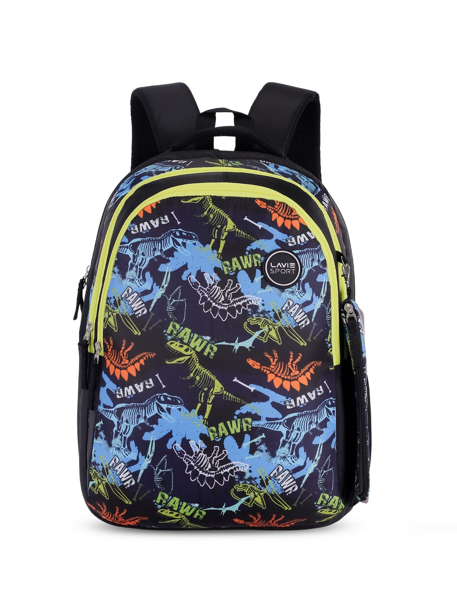 Tricer Printed Backpack Pencil Pouch Bag Black