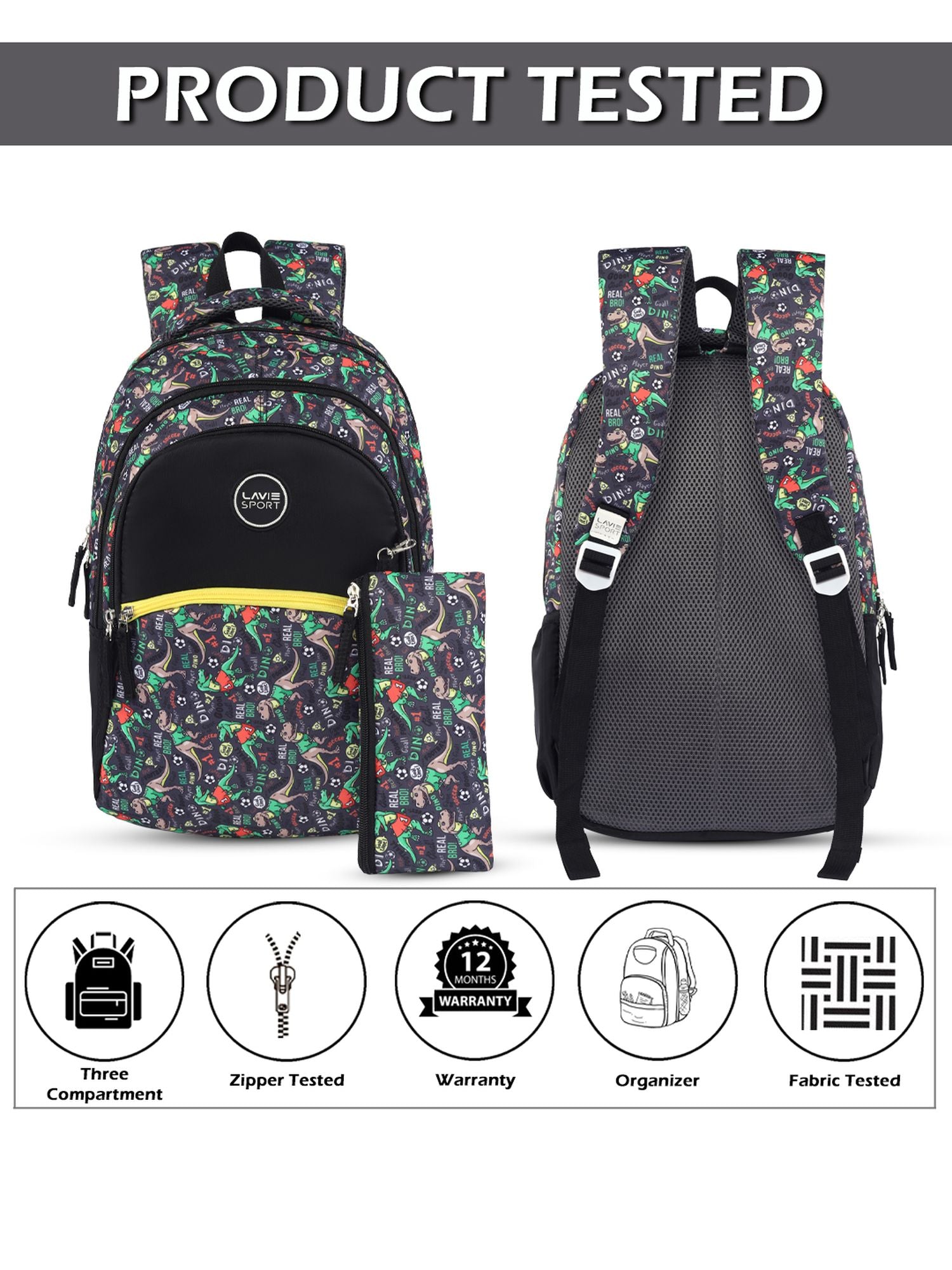 Fossil Printed Backpack Black