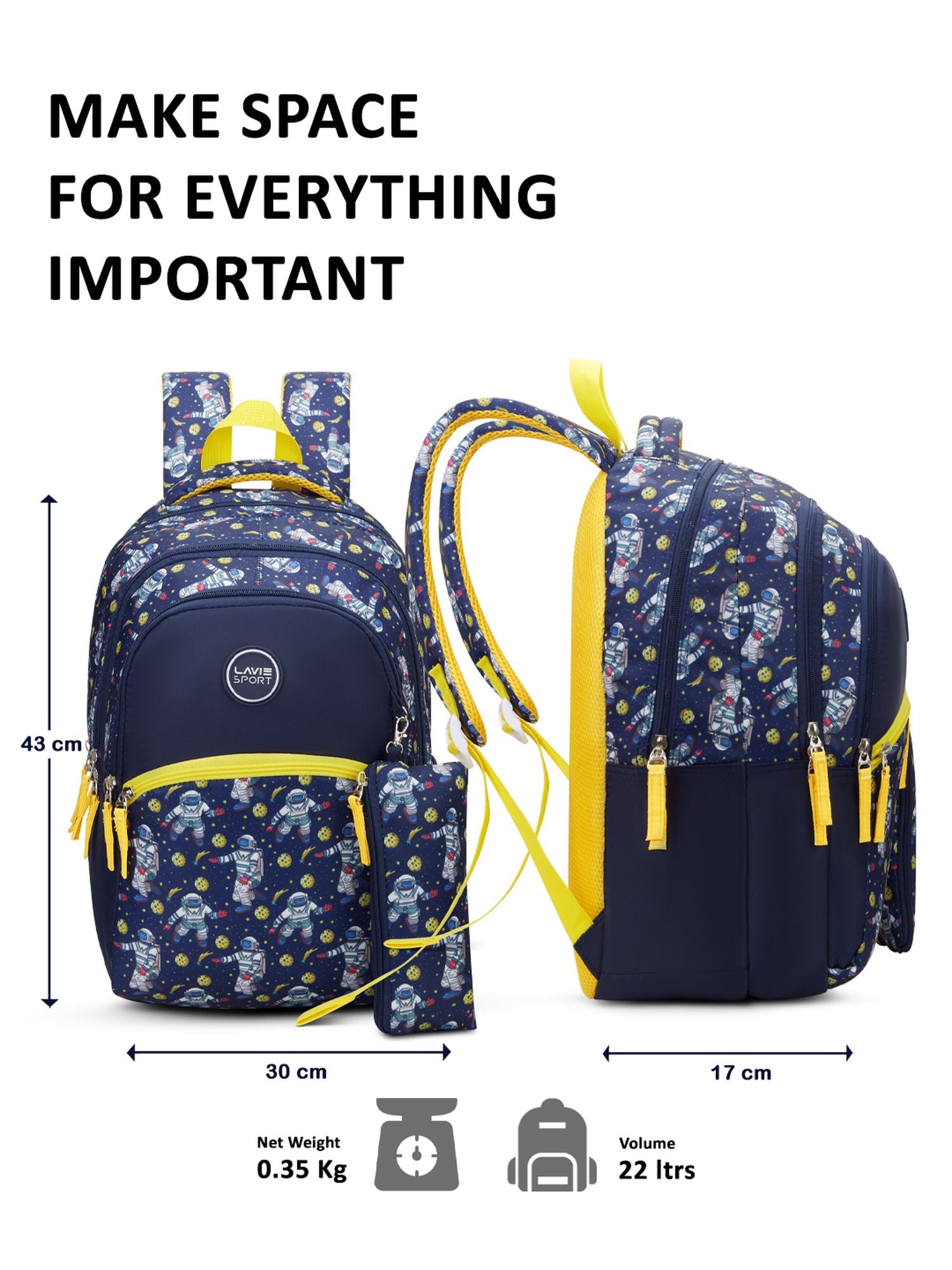 Astronaut Printed Backpack Navy