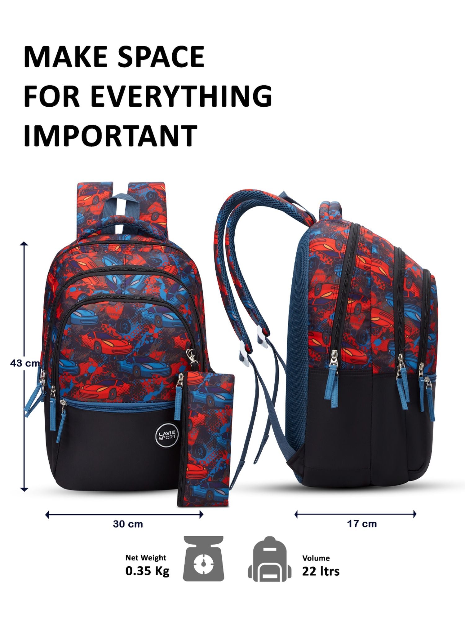 Race Printed Backpack Red