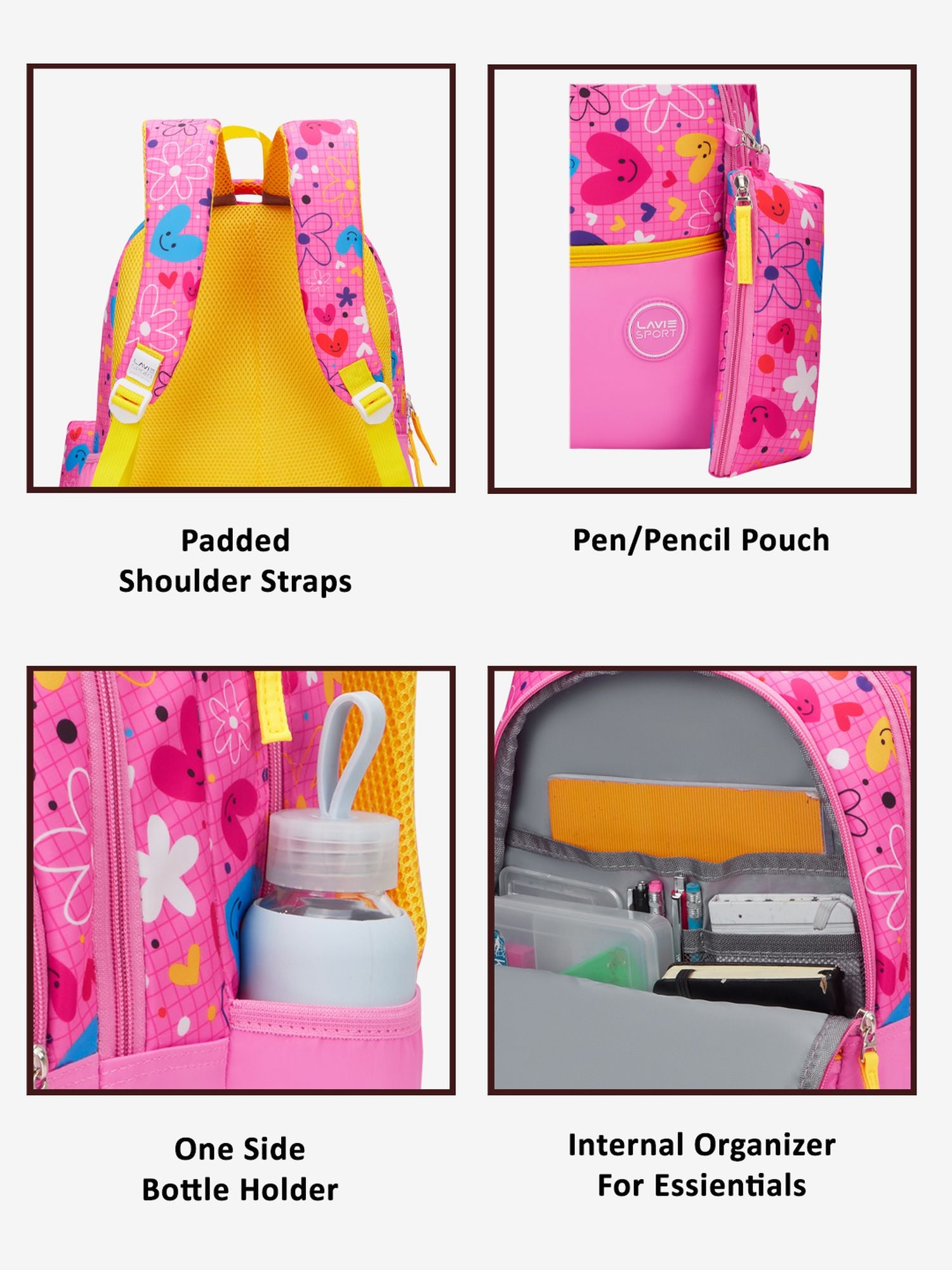 Cupcake Printed Backpack Pink