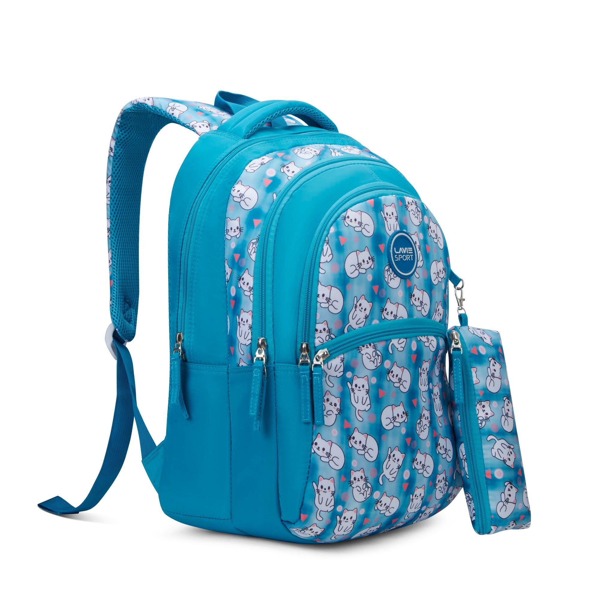 Whisker Printed Backpack Blue