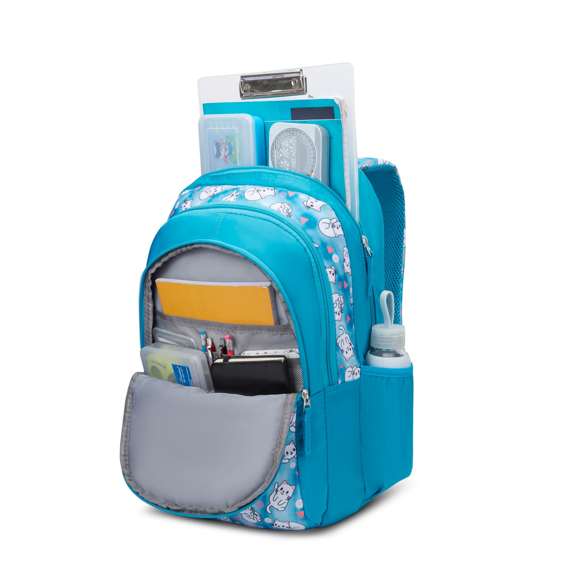 Whisker Printed Backpack Blue