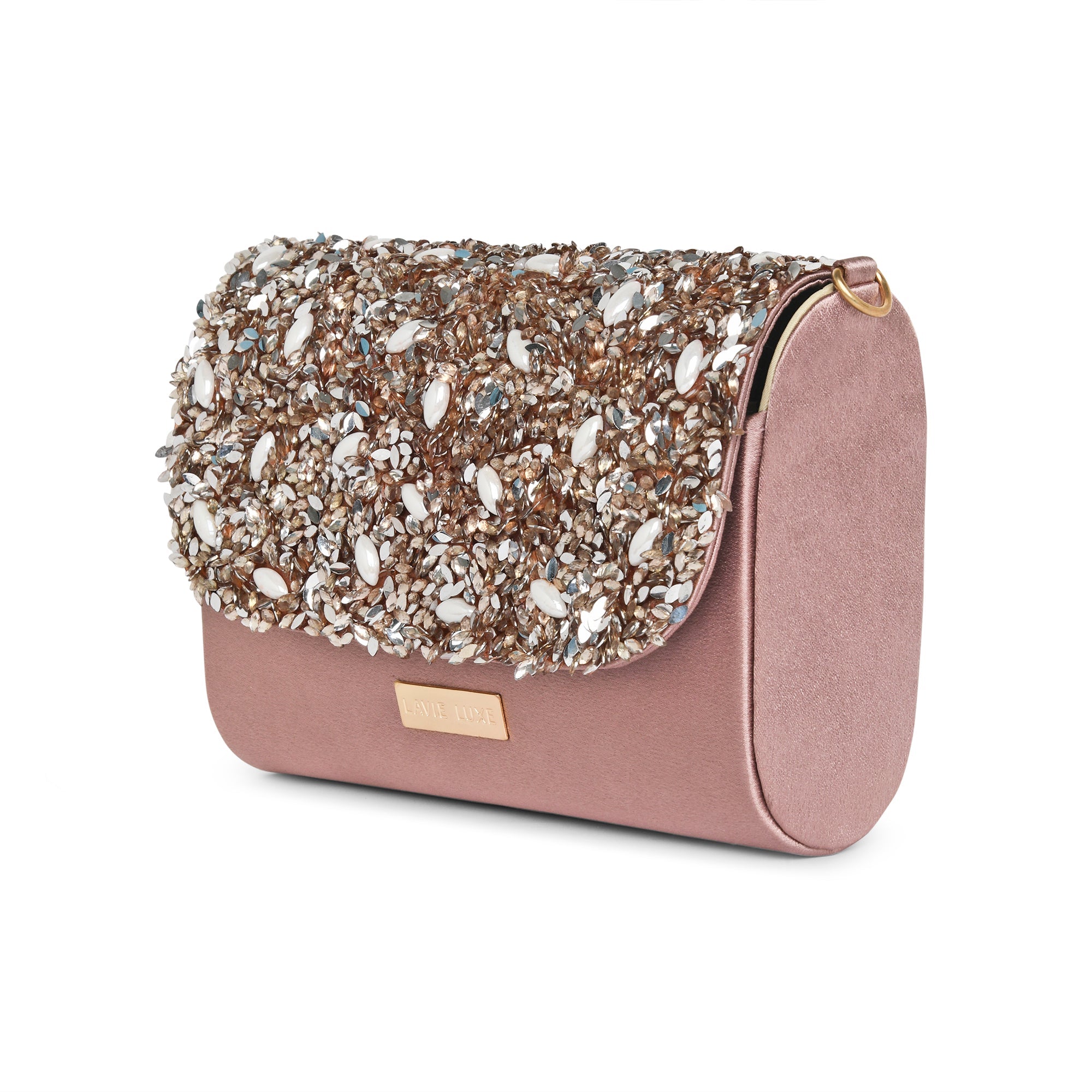 Crystal Flapover Large Sling Bag
