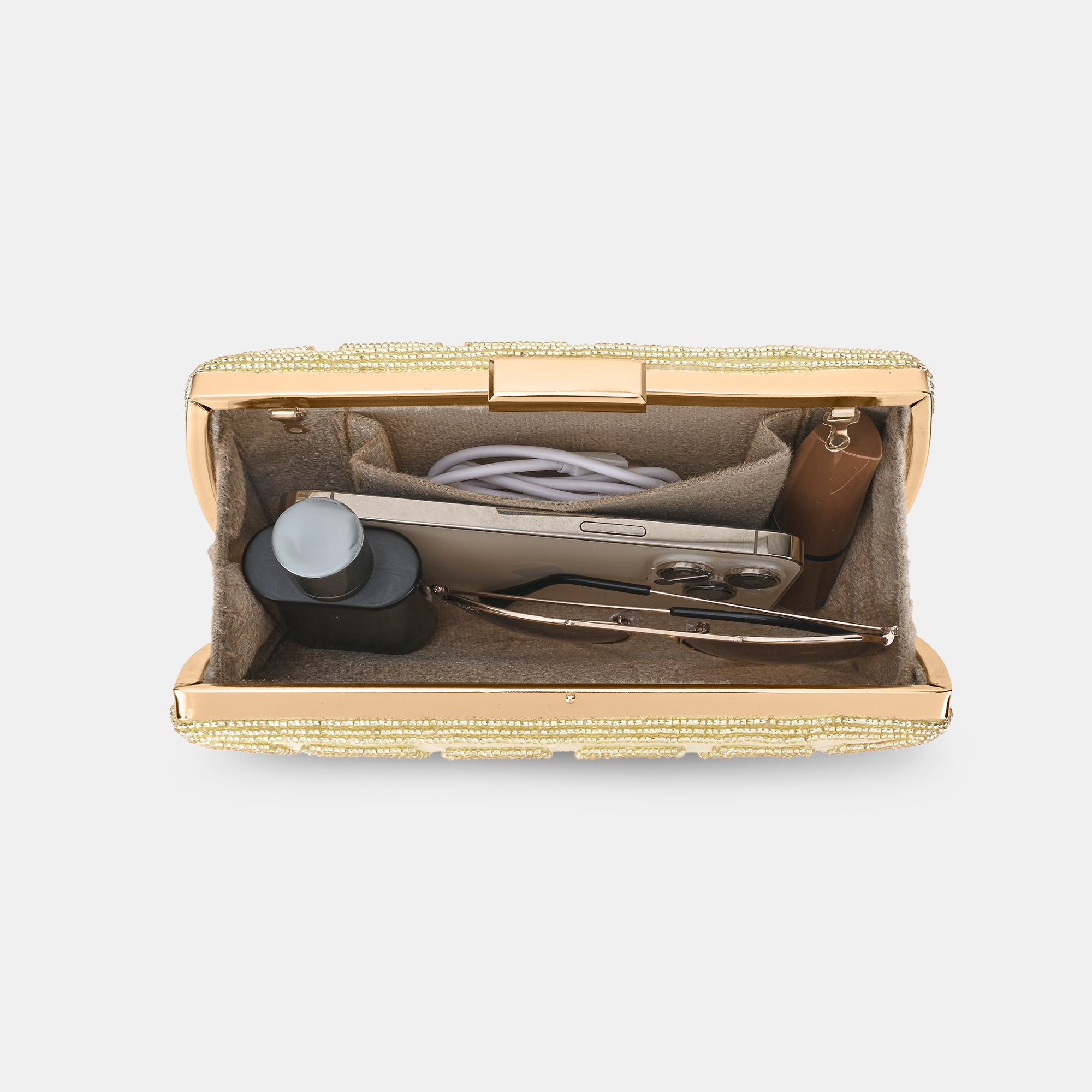 Gemmy Gold Medium Frame Clutch