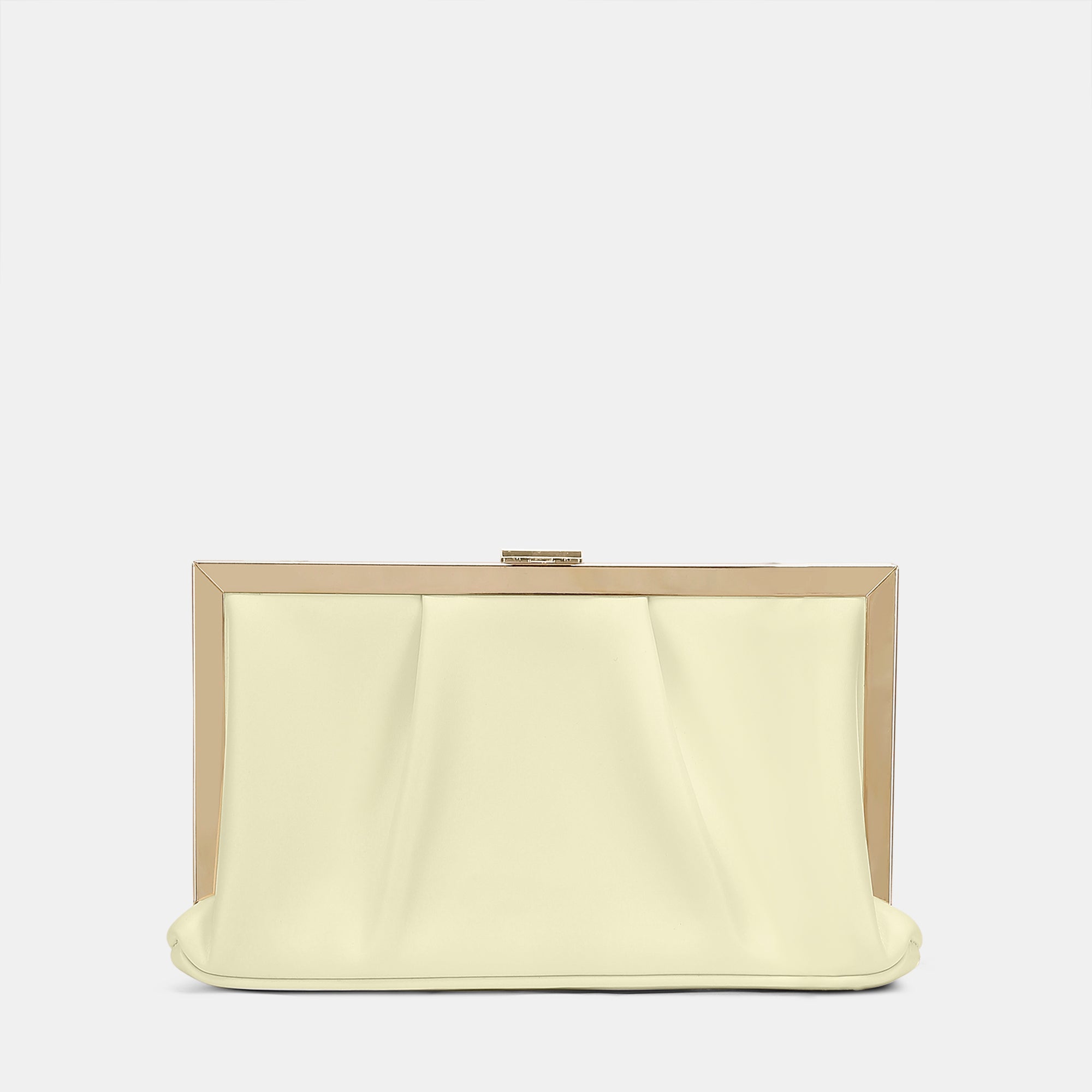 Lavie Luxe Pleatz framed Offwhite Medium Women's Clutch