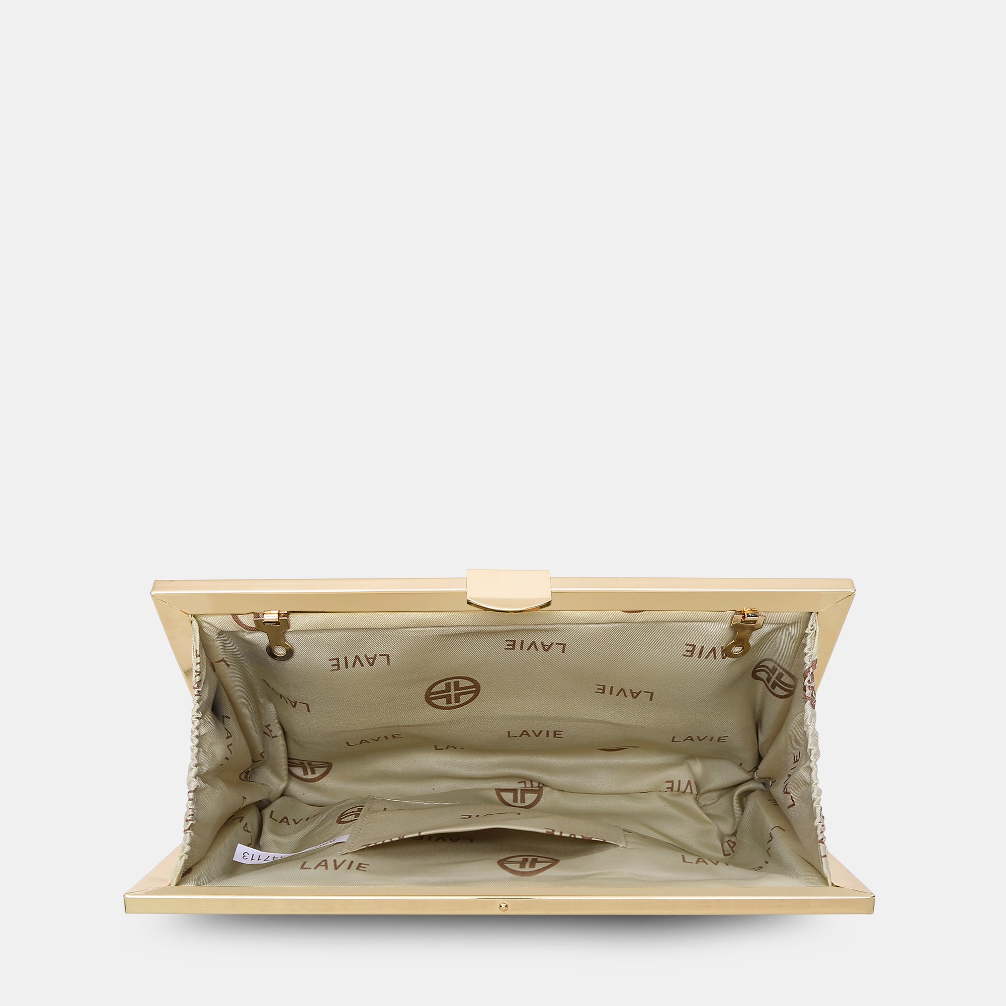 Lavie Luxe Pleatz framed Offwhite Medium Women's Clutch