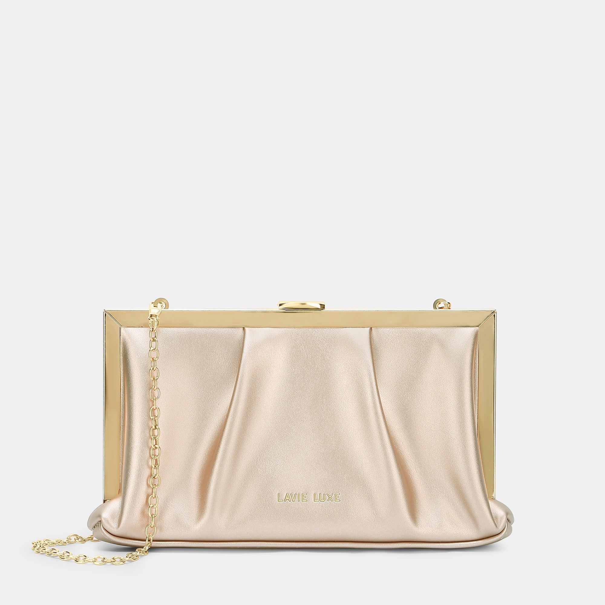 Pleatz framed Medium Clutch