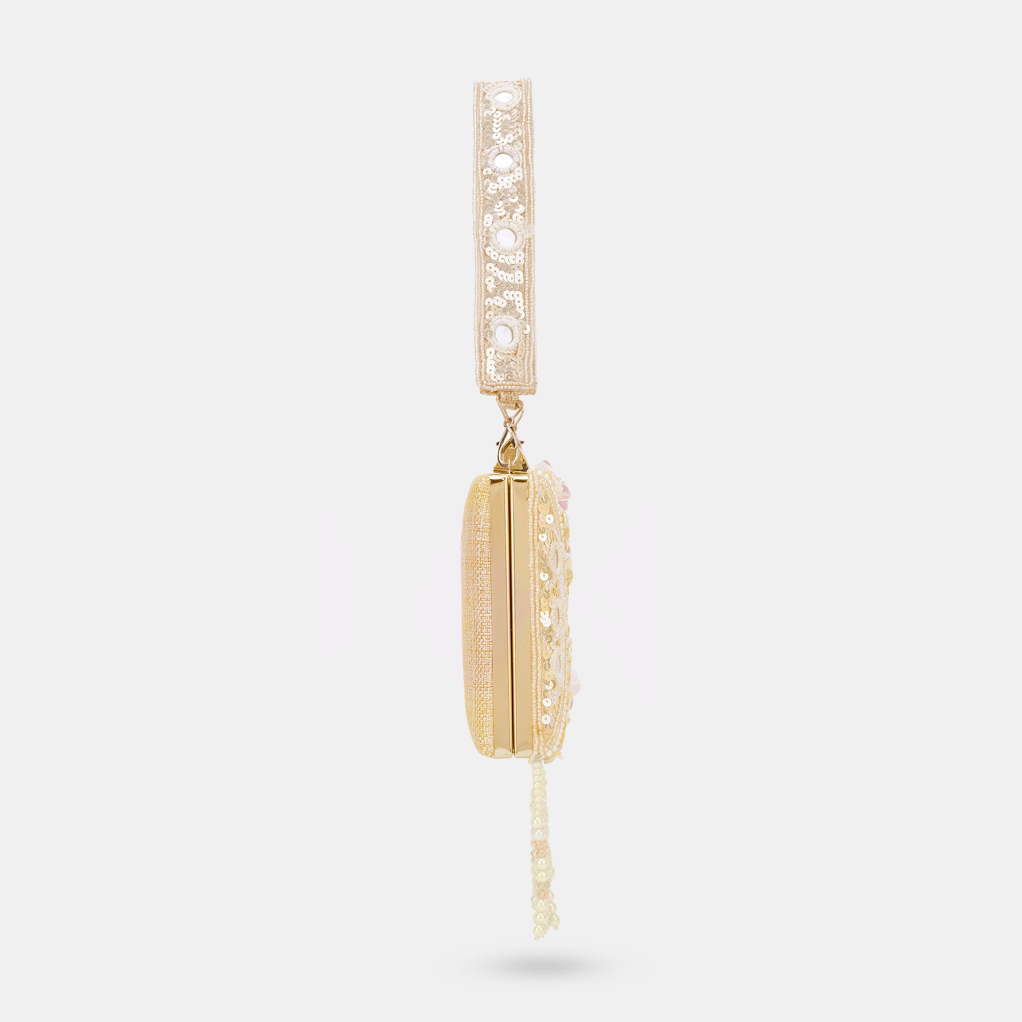 Lavie Luxe Flower Gold Medium Women's Clutch