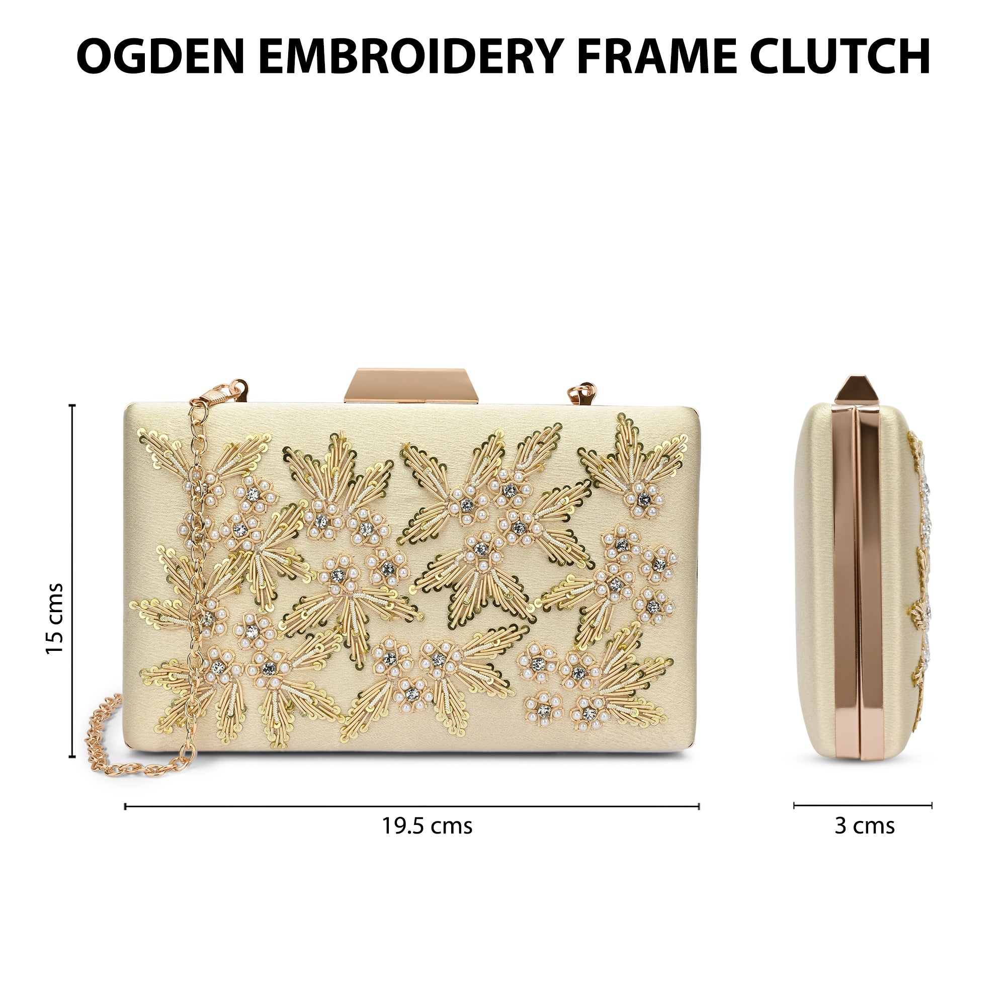 Ogden Embroyidery Large Frame Clutch