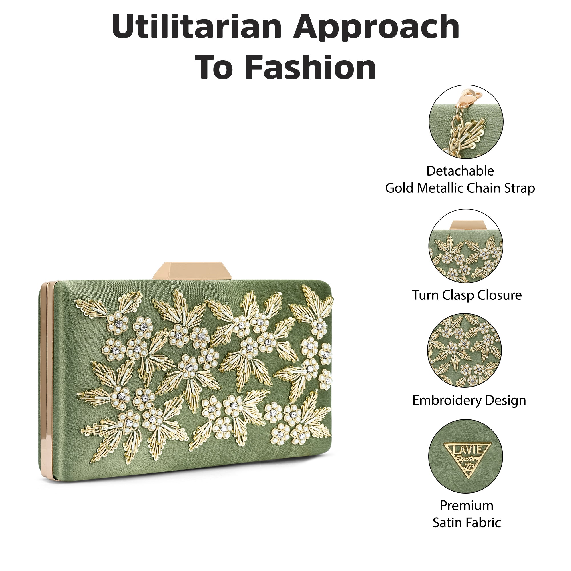Ogden Embroyidery Large Frame Clutch