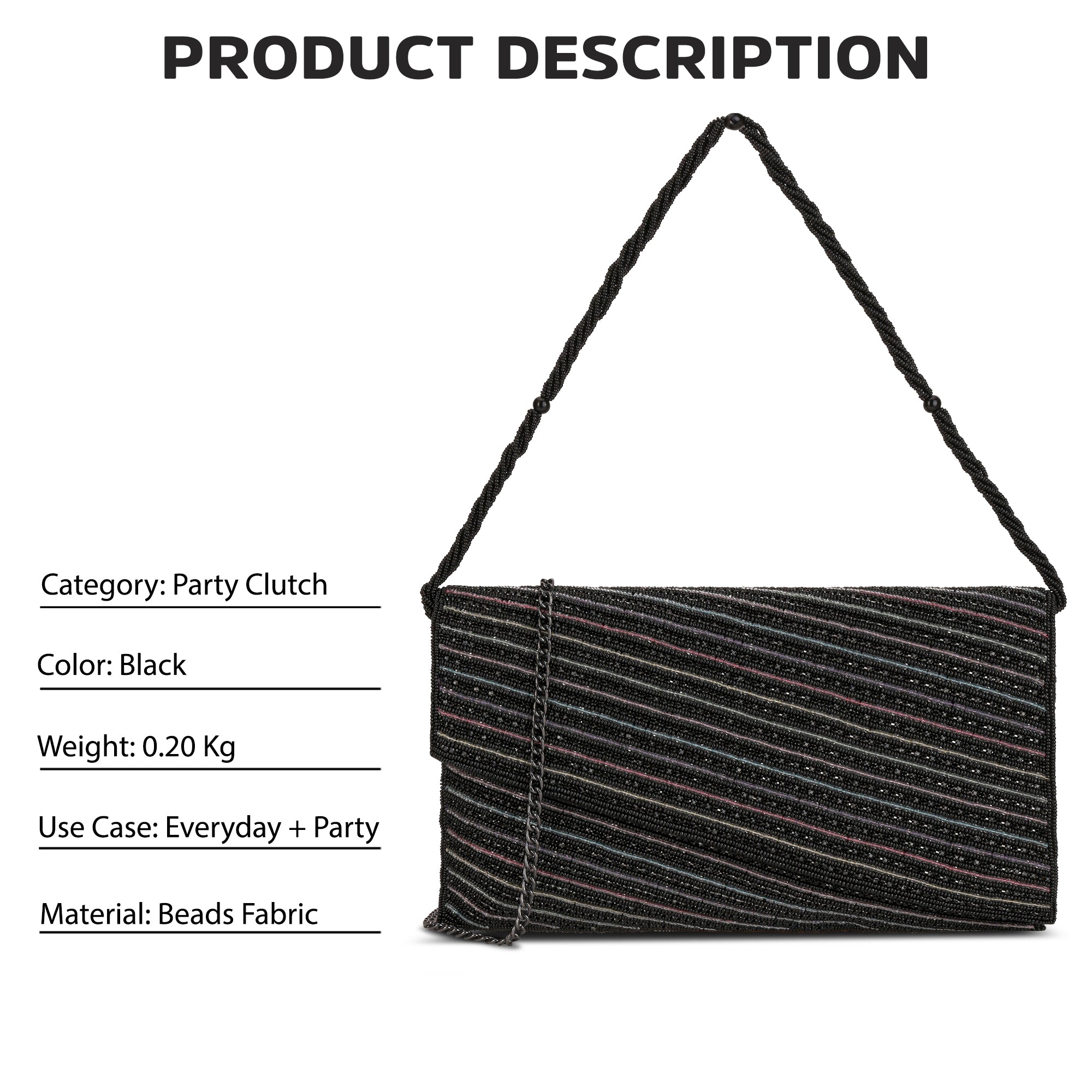 Roanoke Beads Envelop Large Clutch