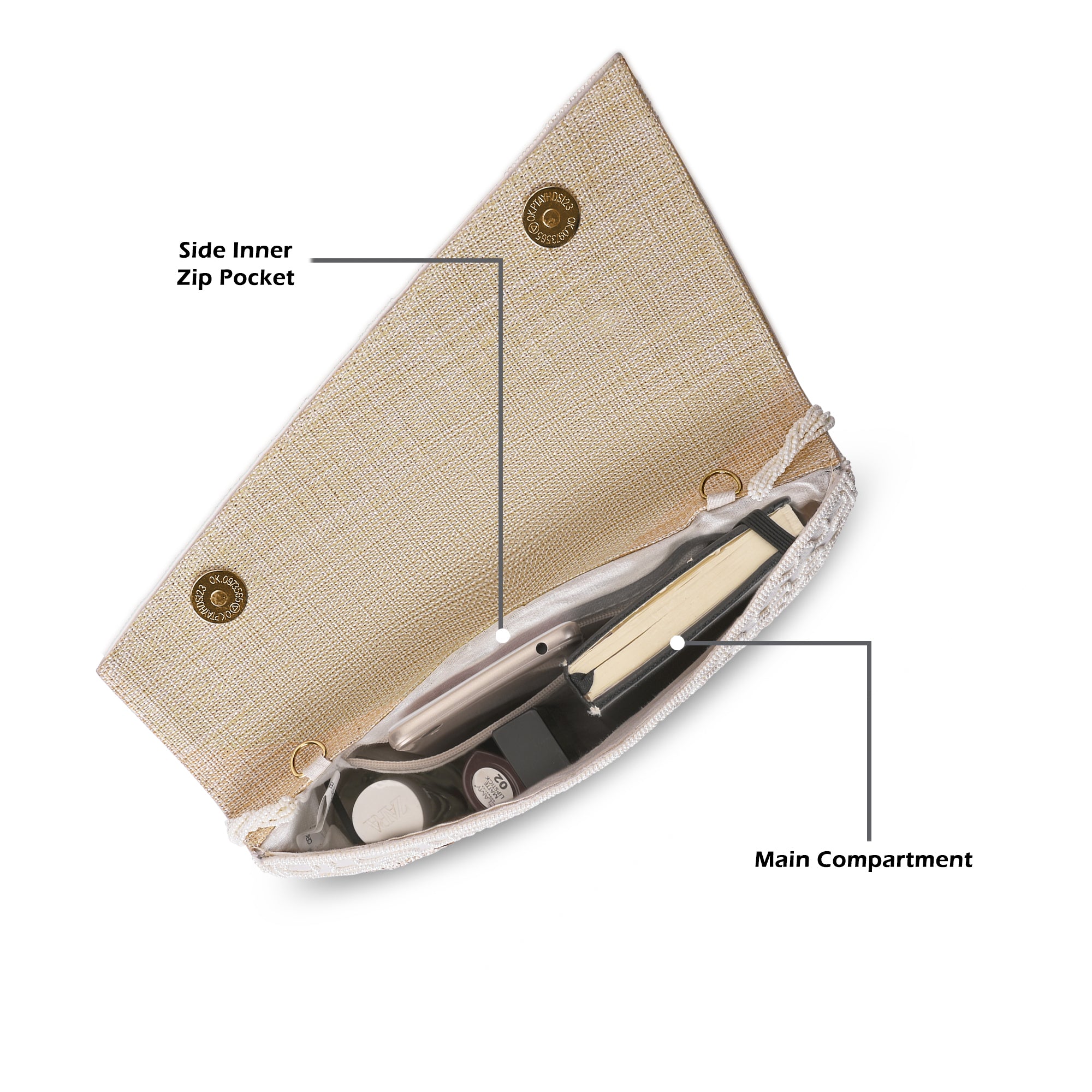Roanoke Beads Envelop Large Clutch