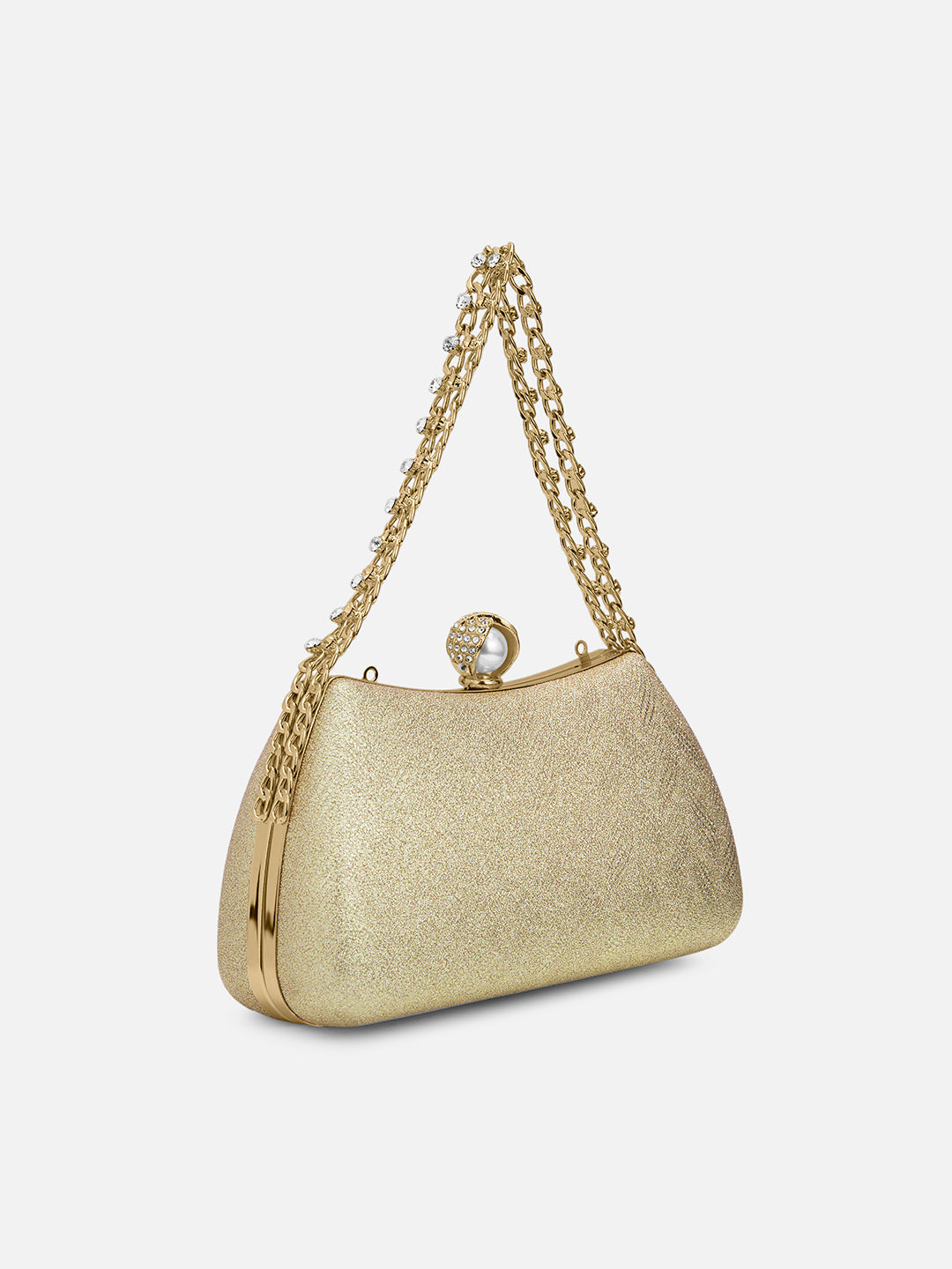 Updo Large Framed Clutch Gold