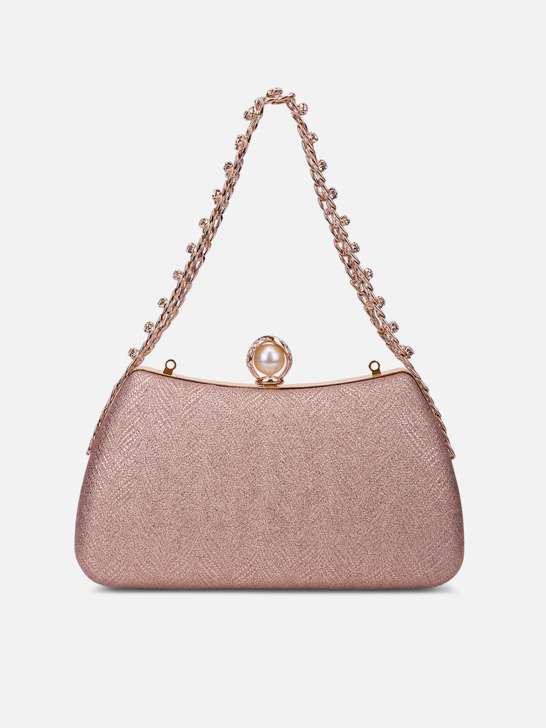 Updo Large Framed Clutch Rose Gold