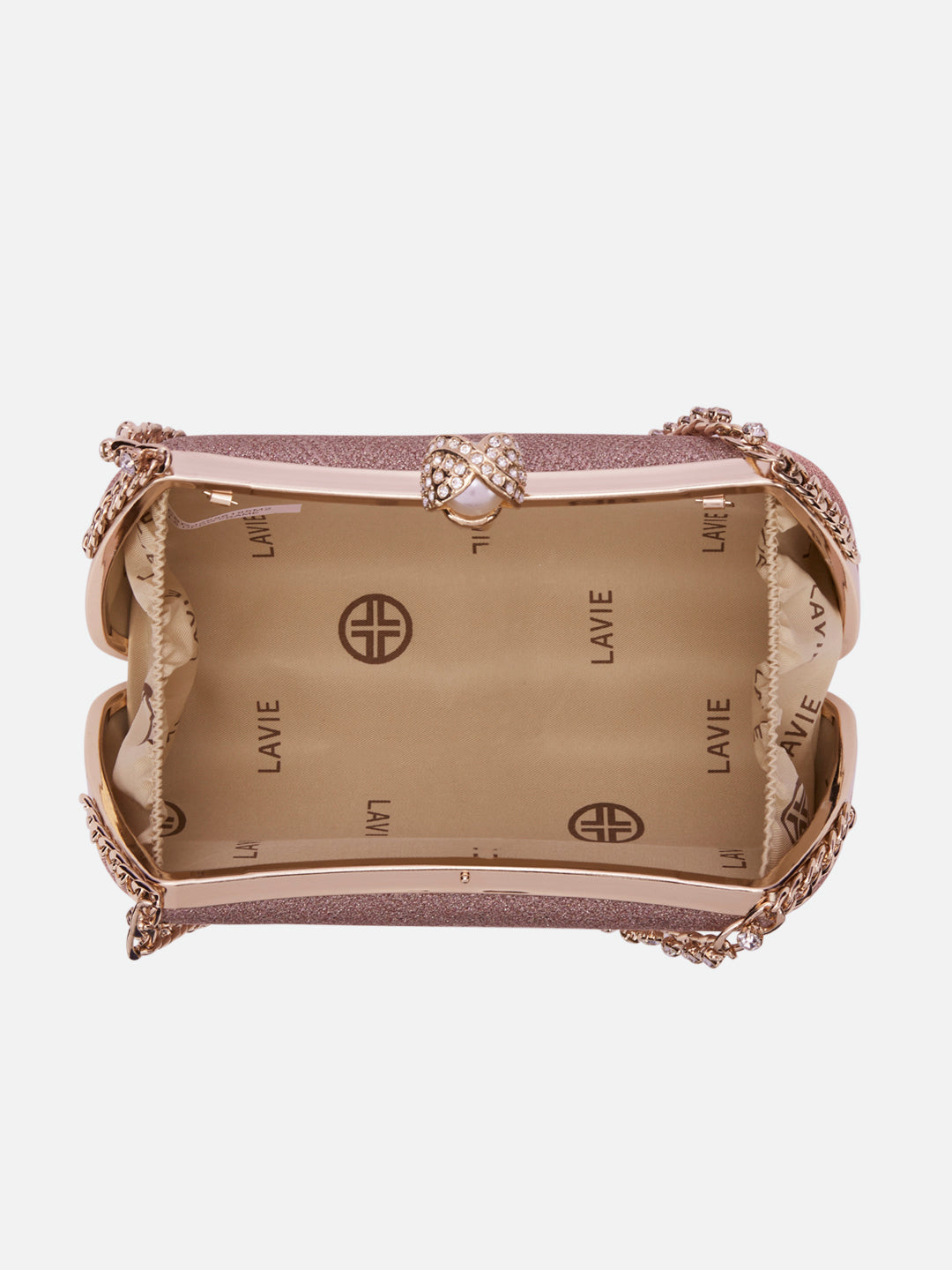 Updo Large Framed Clutch Rose Gold