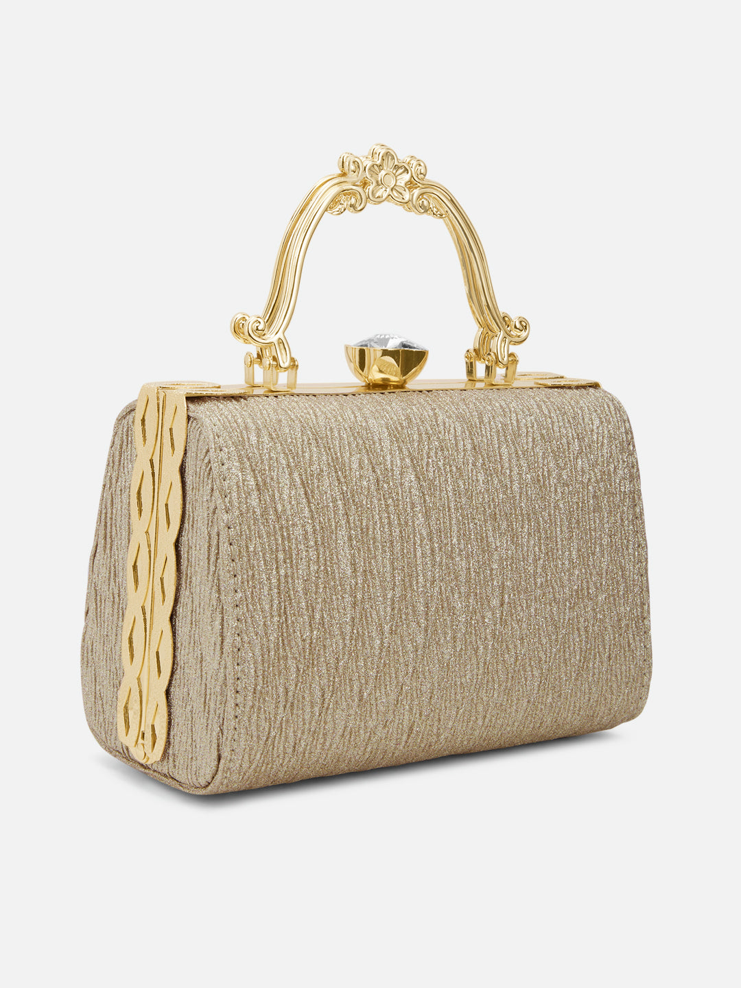 Glisten Small Framed Clutch Gold
