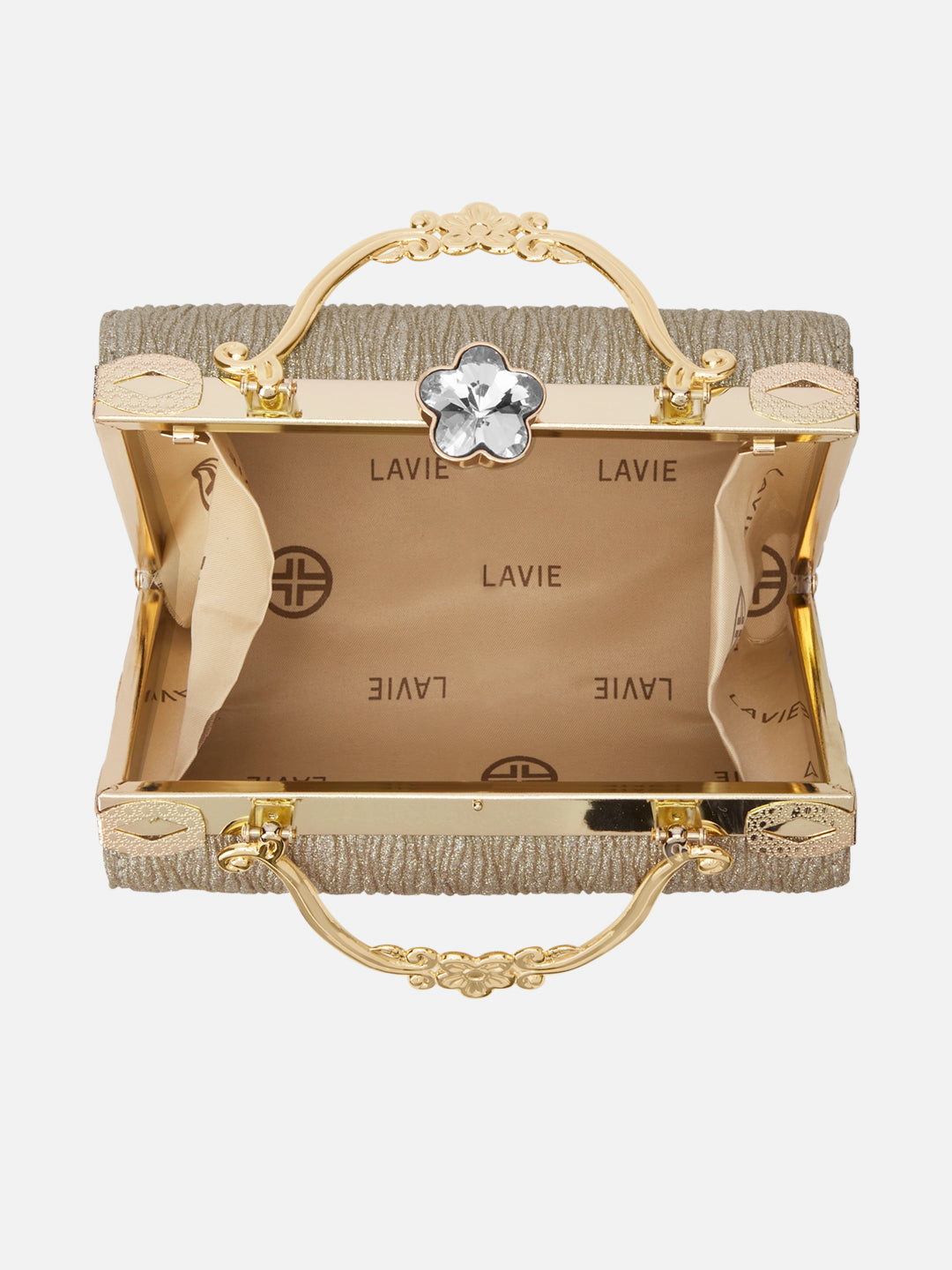 Glisten Small Framed Clutch Gold