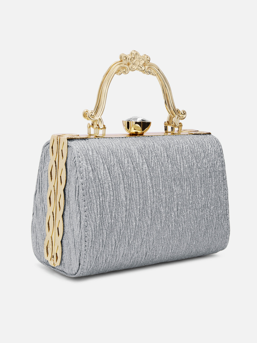 Glisten Small Framed Clutch Silver