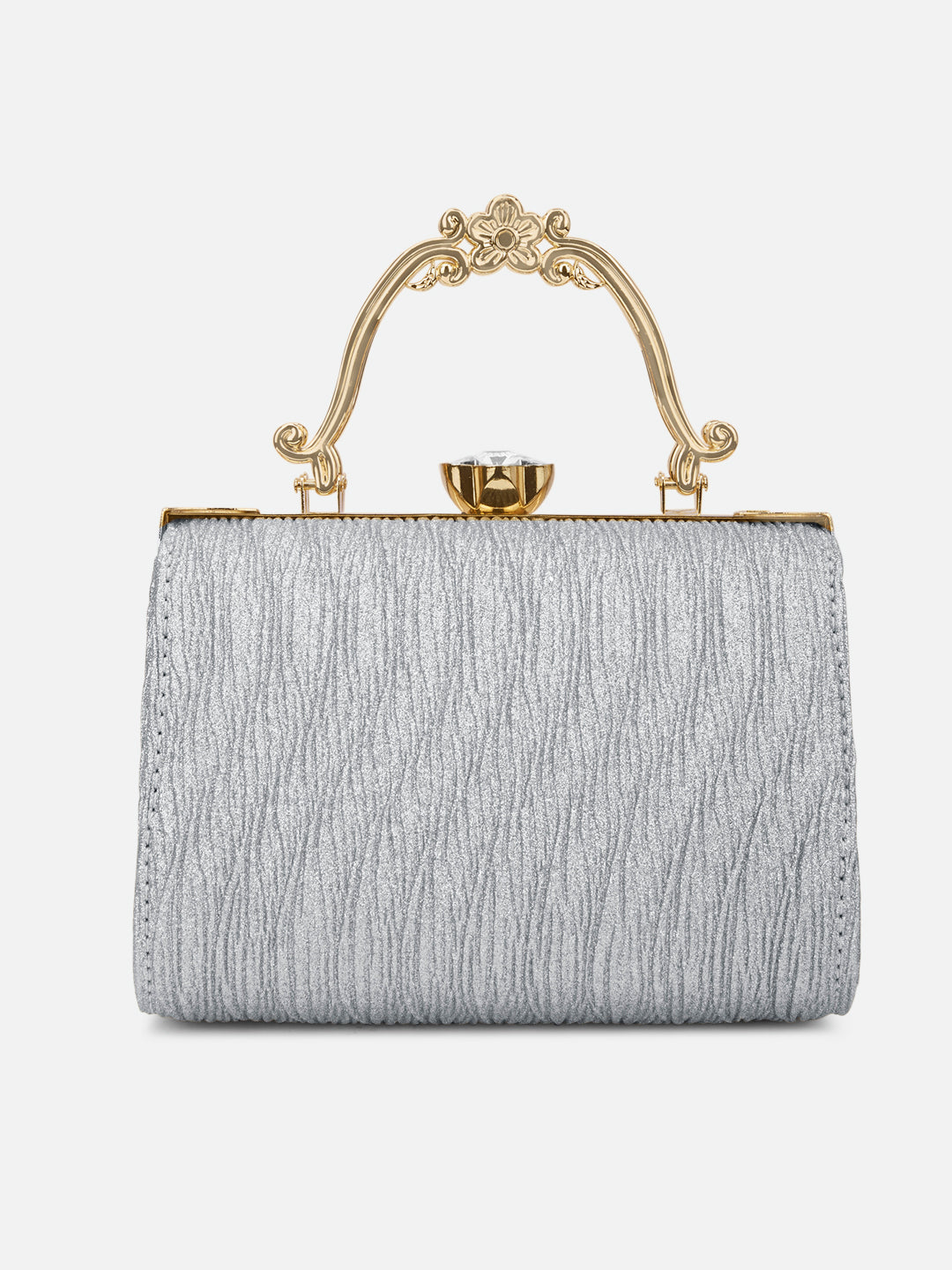 Glisten Small Framed Clutch Silver