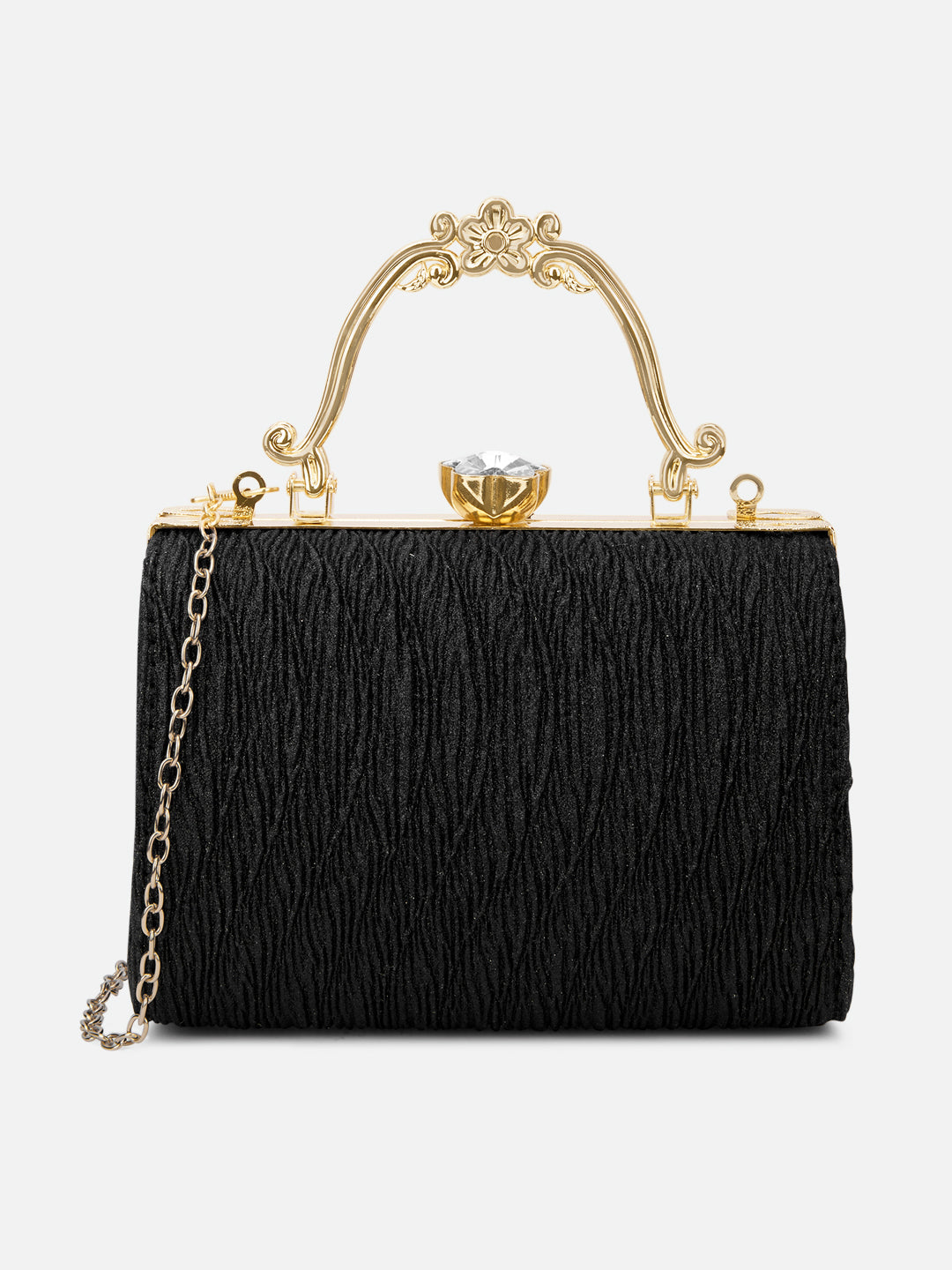 Glisten Small Framed Clutch Black