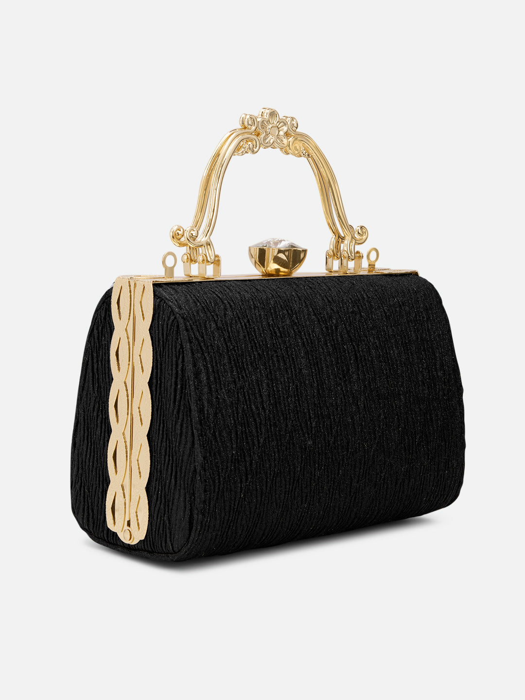 Glisten Small Framed Clutch Black