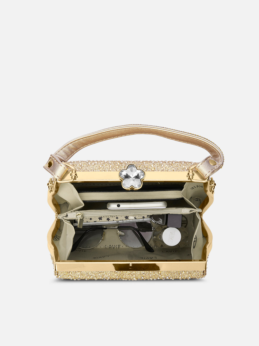 Flare Large Framed Clutch Gold