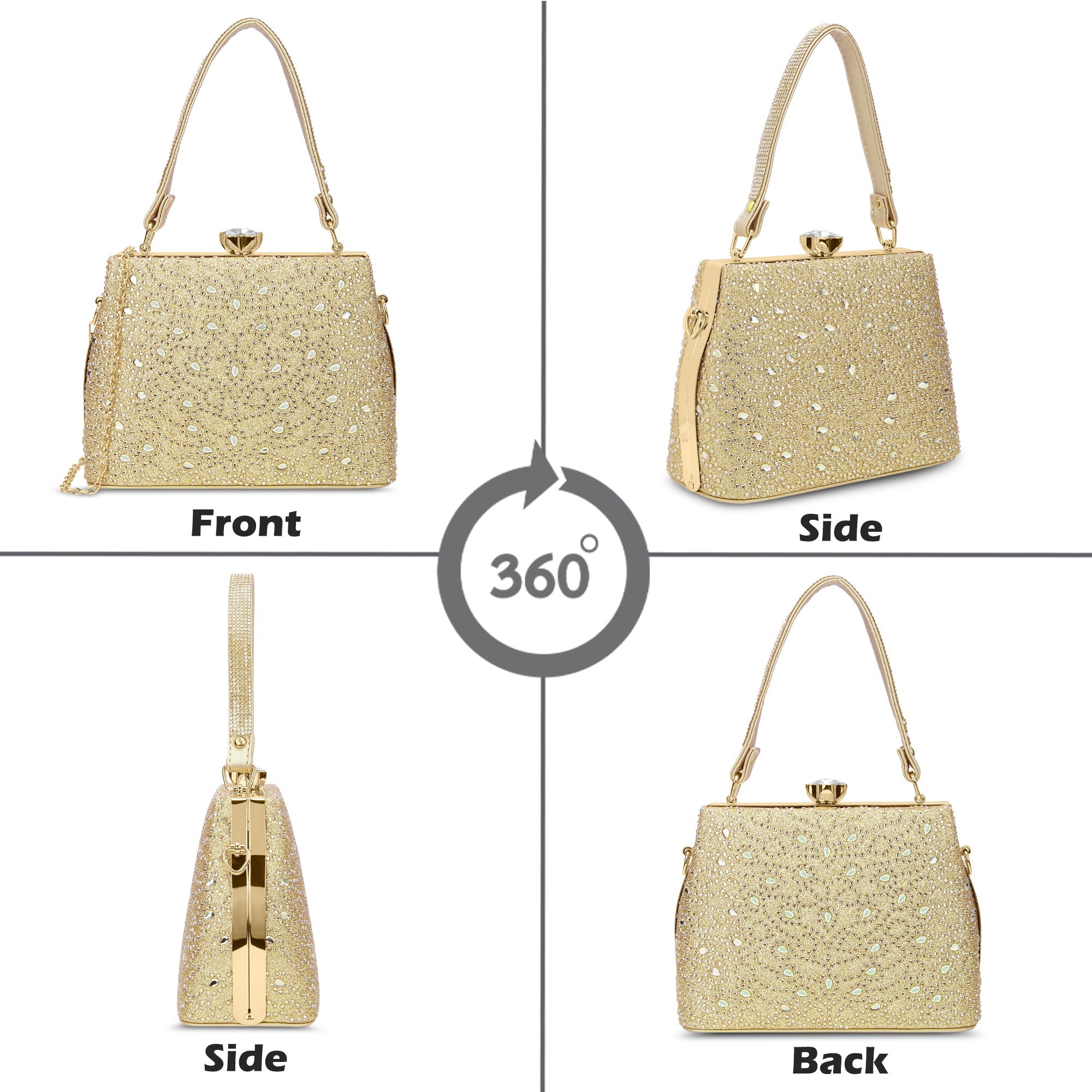 Flare Large Framed Clutch Gold