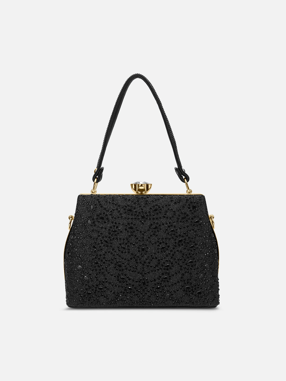 Flare Large Framed Clutch Black