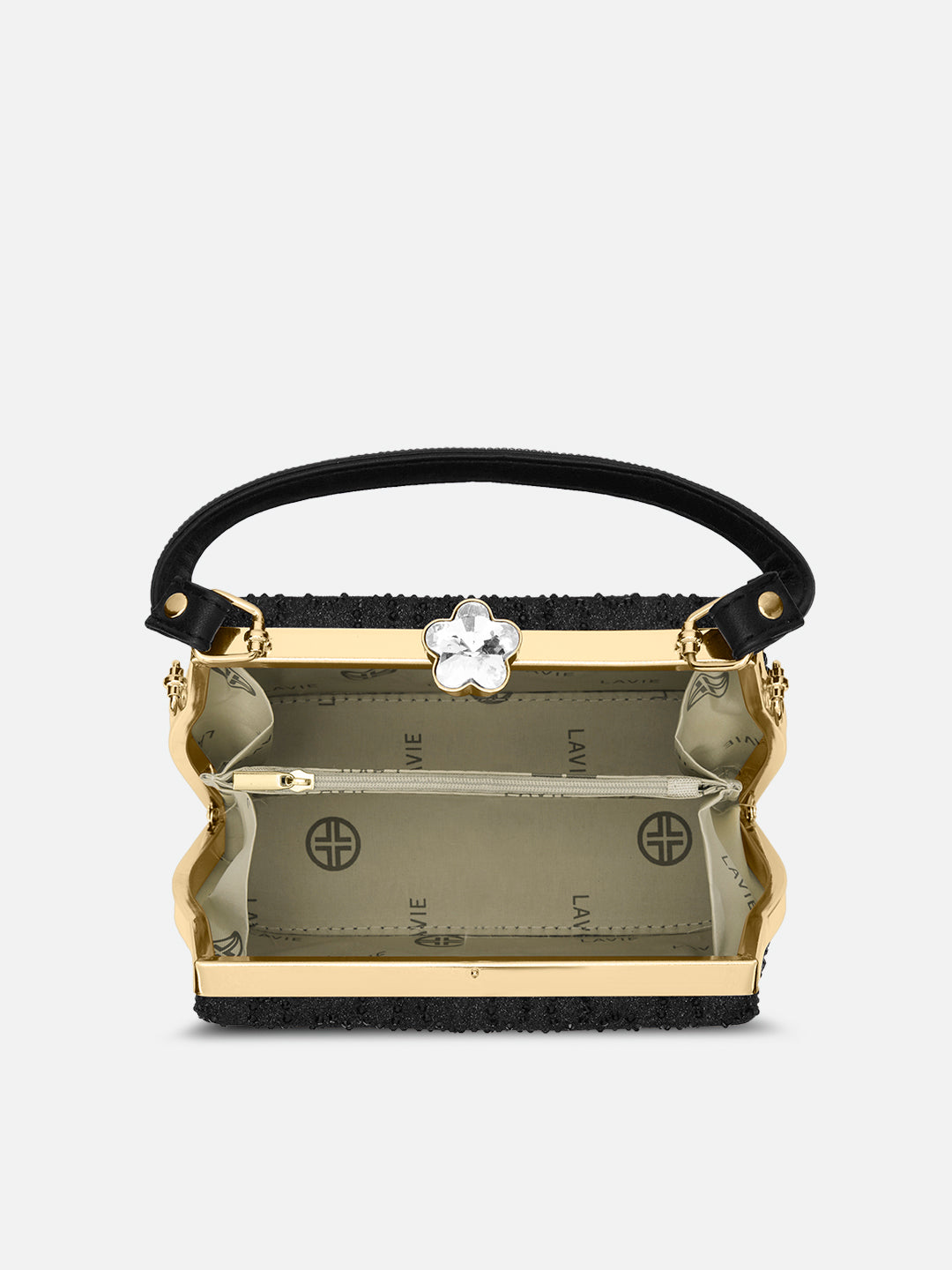 Flare Large Framed Clutch Black