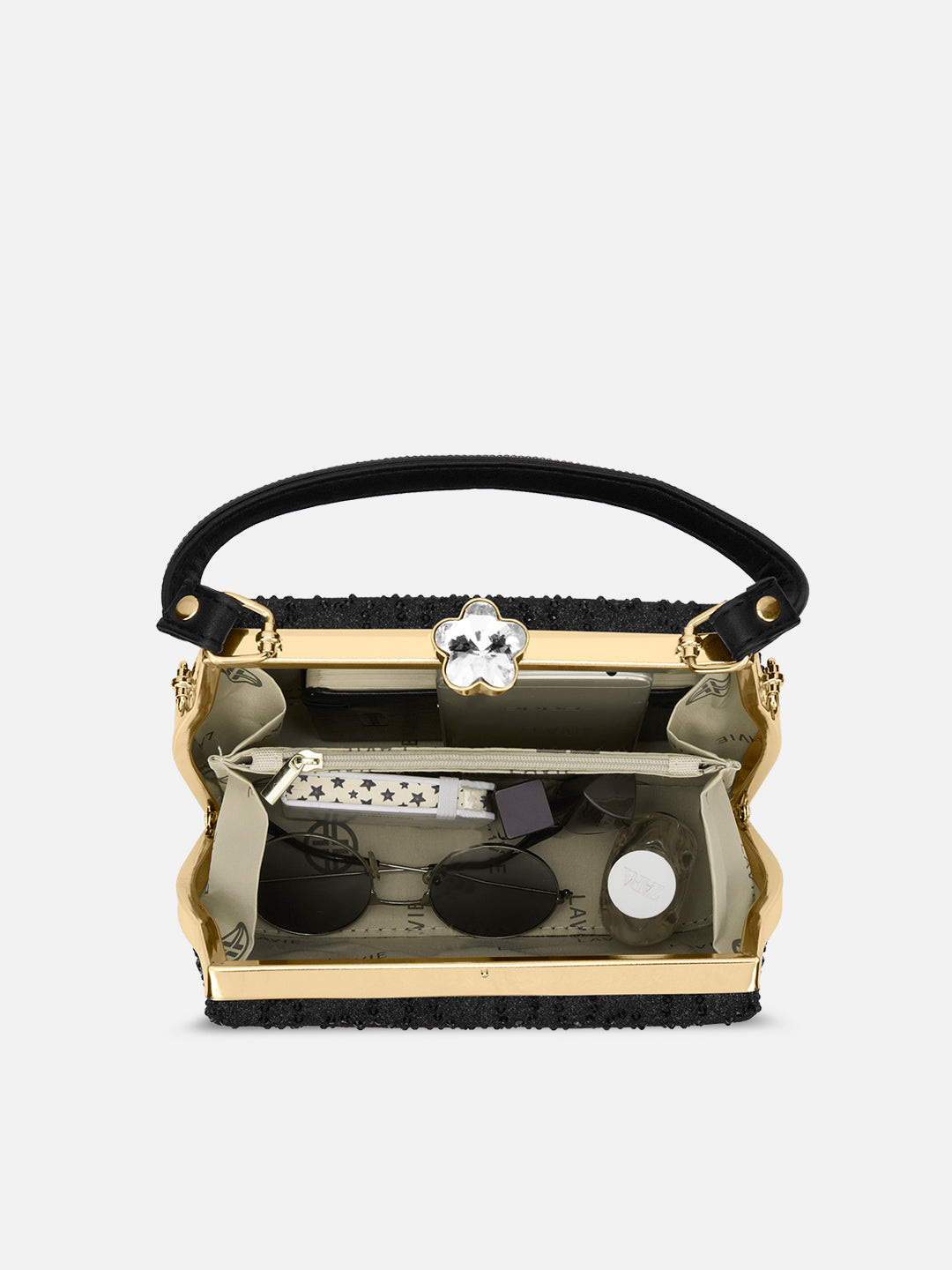 Flare Large Framed Clutch Black