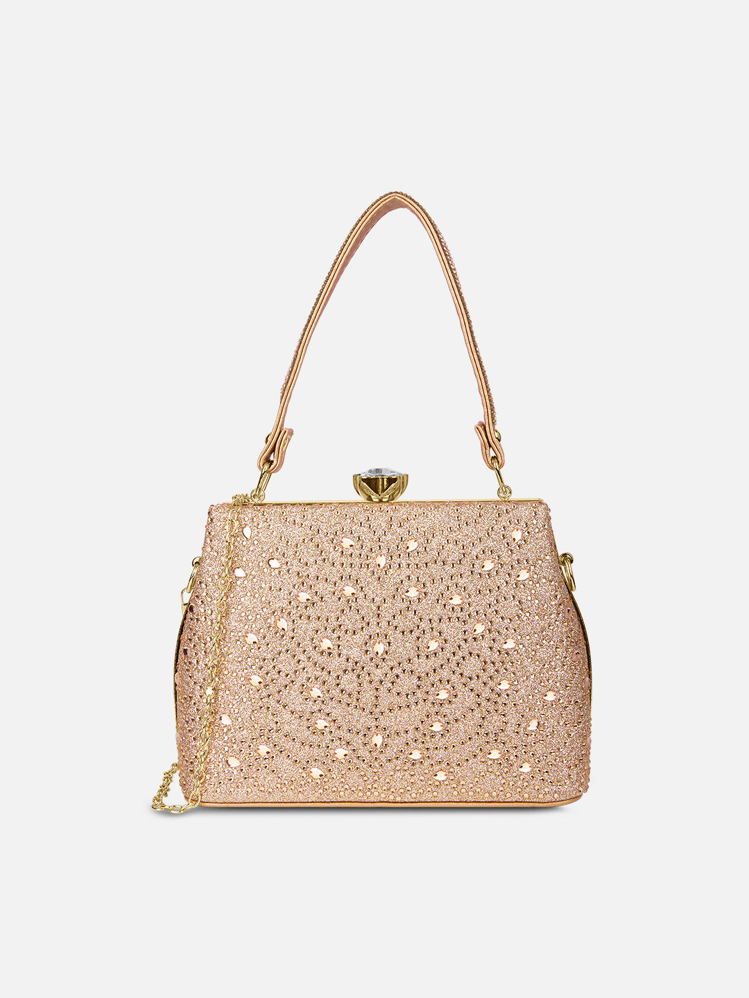 Flare Large Framed Clutch Rose Gold