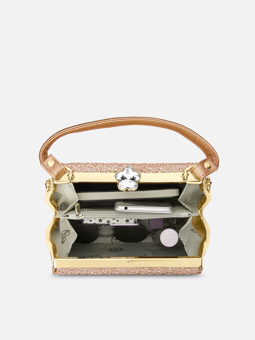 Flare Large Framed Clutch Rose Gold