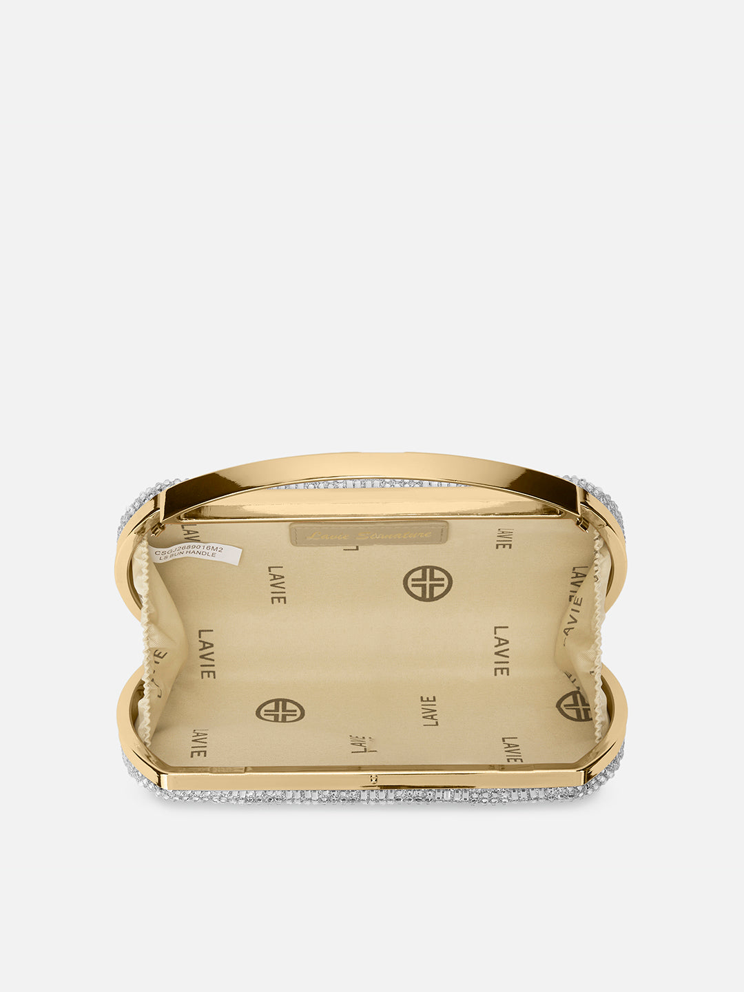 Bun Large Handle Clutch Silver