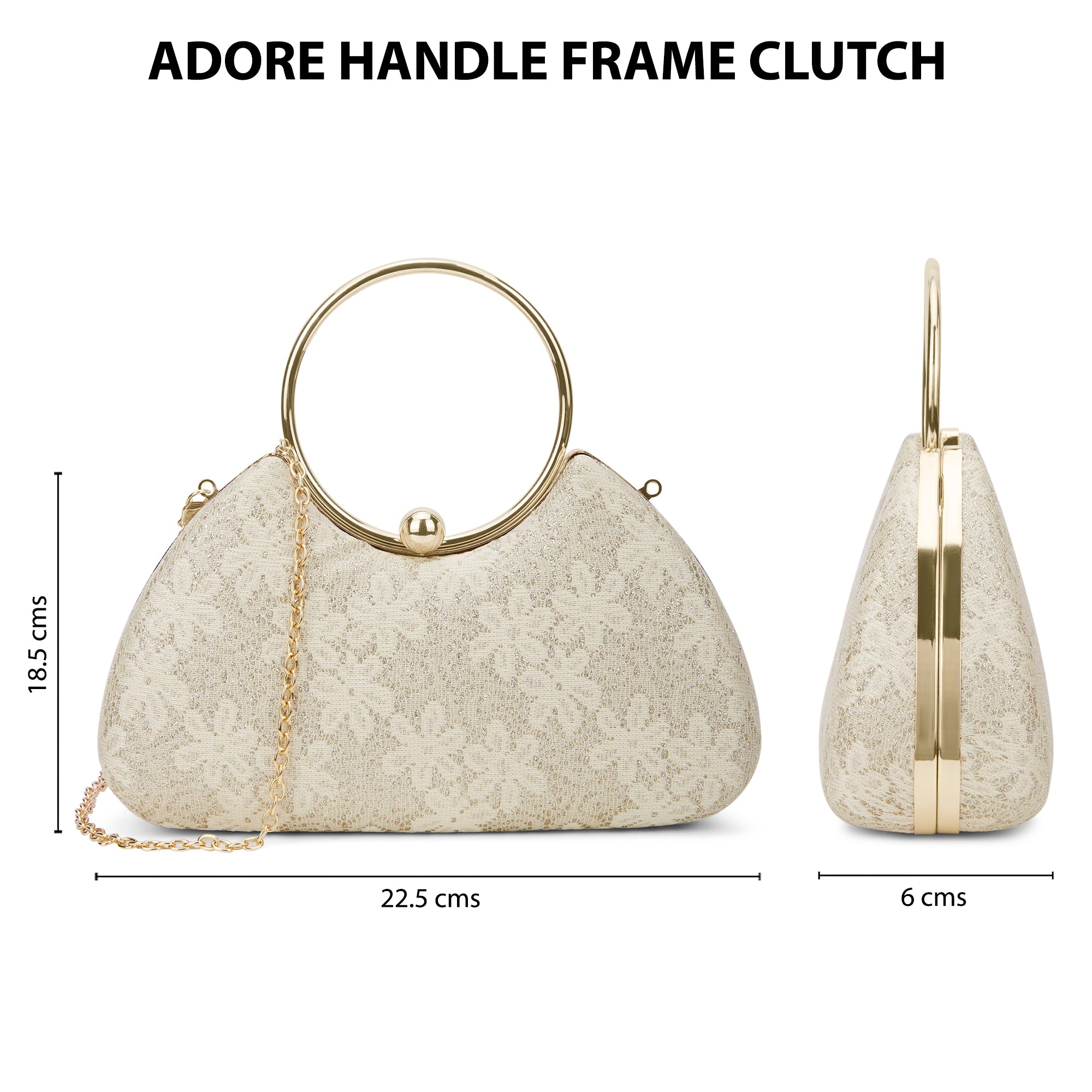 Adore Large Handle Clutch Gold