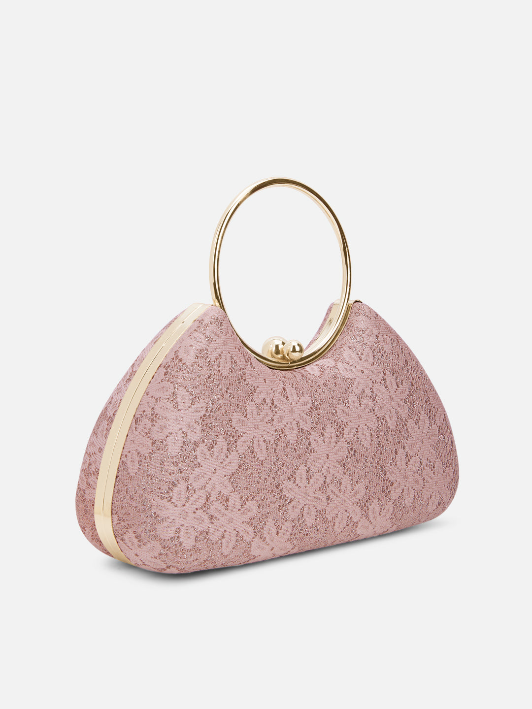 Adore Large Handle Clutch Rose Gold