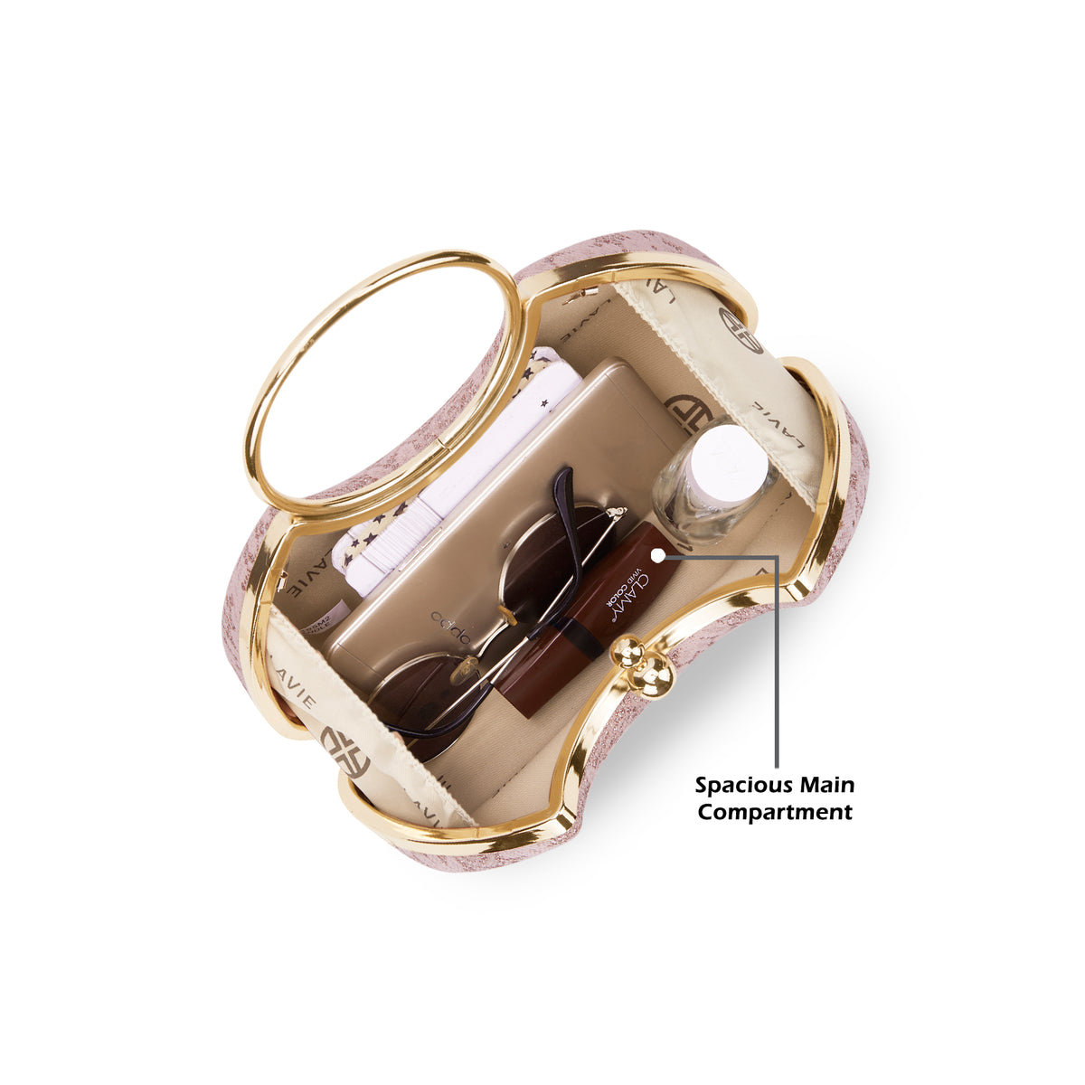 Adore Large Handle Clutch Rose Gold