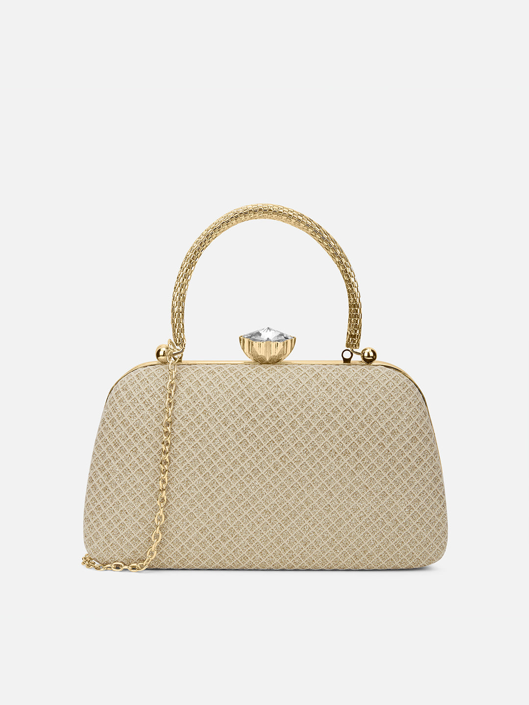 Twist Small Handle Clutch Gold