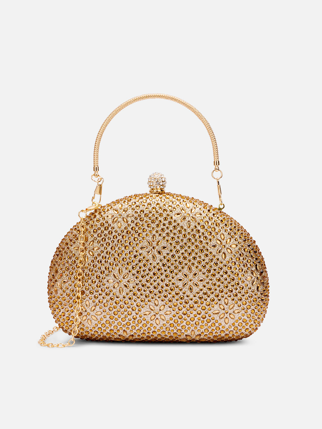 Hunson Oval Frame Clutch Gold