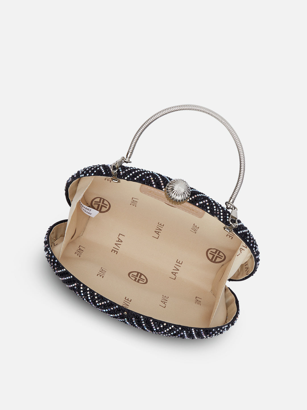 Hunson Oval Frame Clutch Black