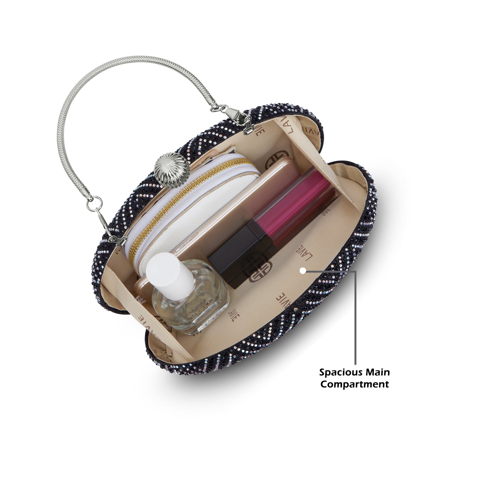 Hunson Oval Frame Clutch Black
