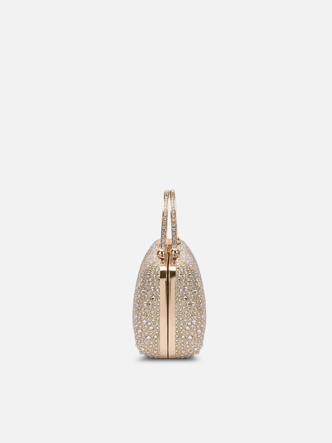 Orinoco Rectagular Handle Frame Clutch Gold