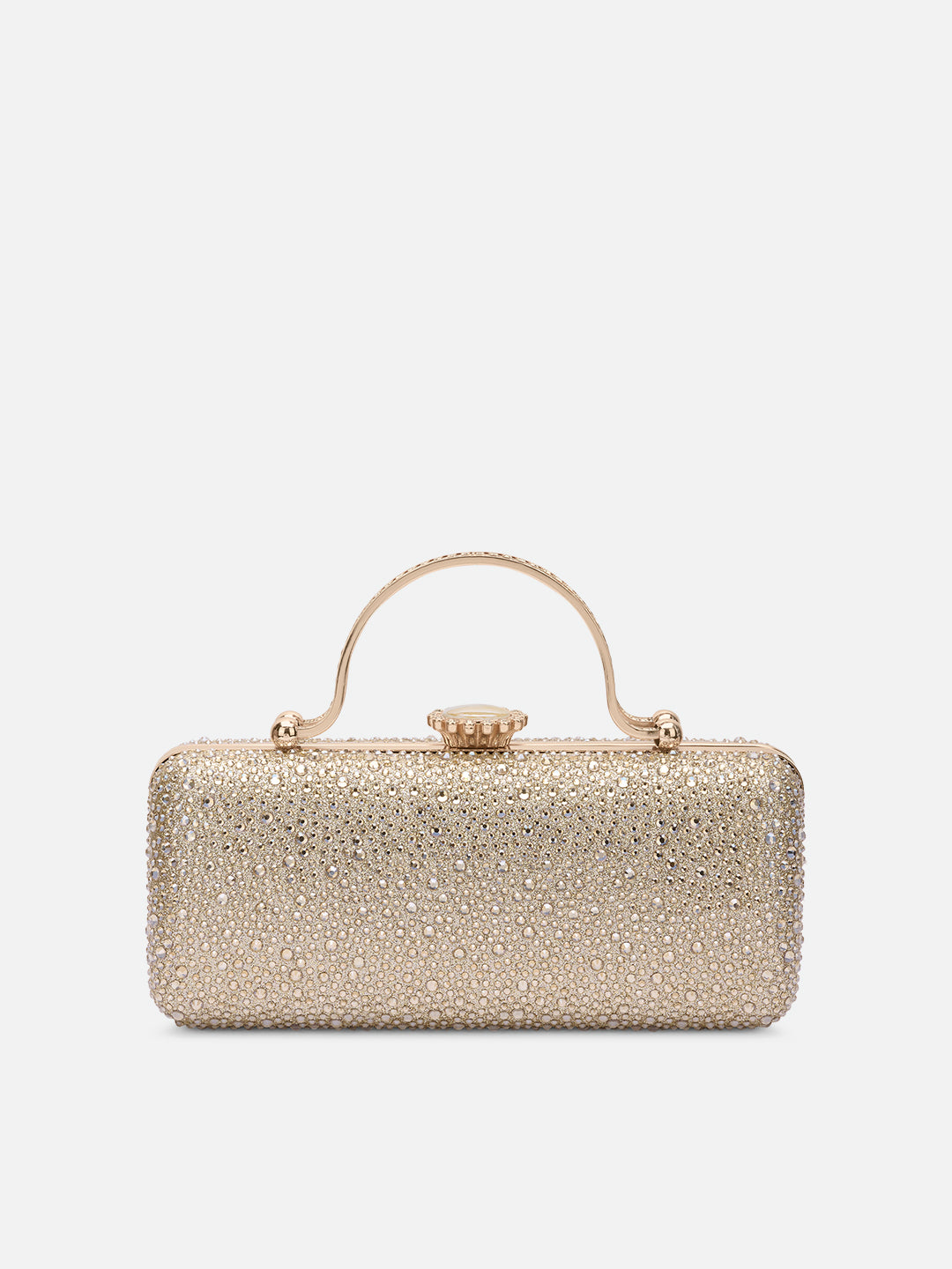 Orinoco Rectagular Handle Frame Clutch Gold