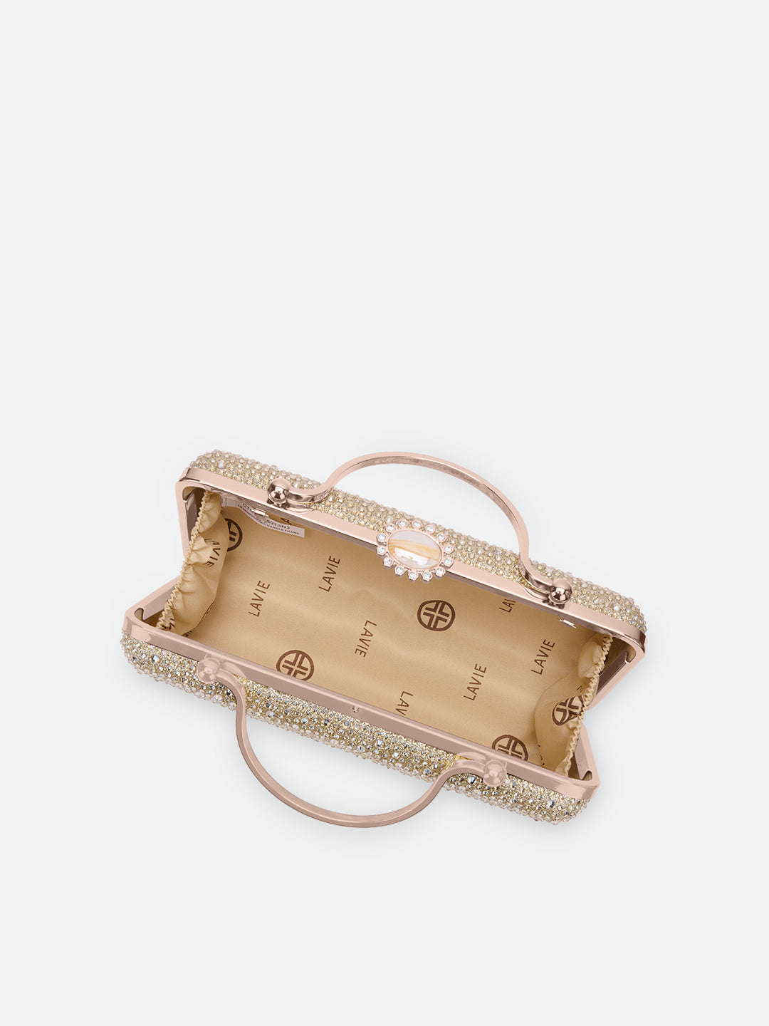 Orinoco Rectagular Handle Frame Clutch Gold