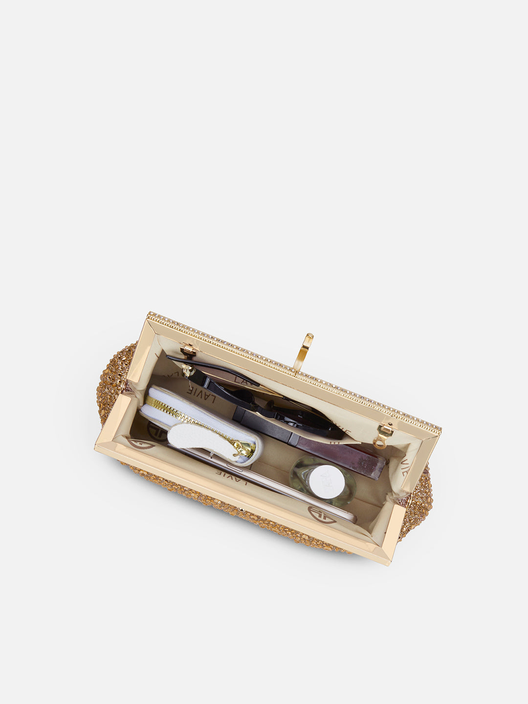 Madeira Beads Frame Clutch Gold