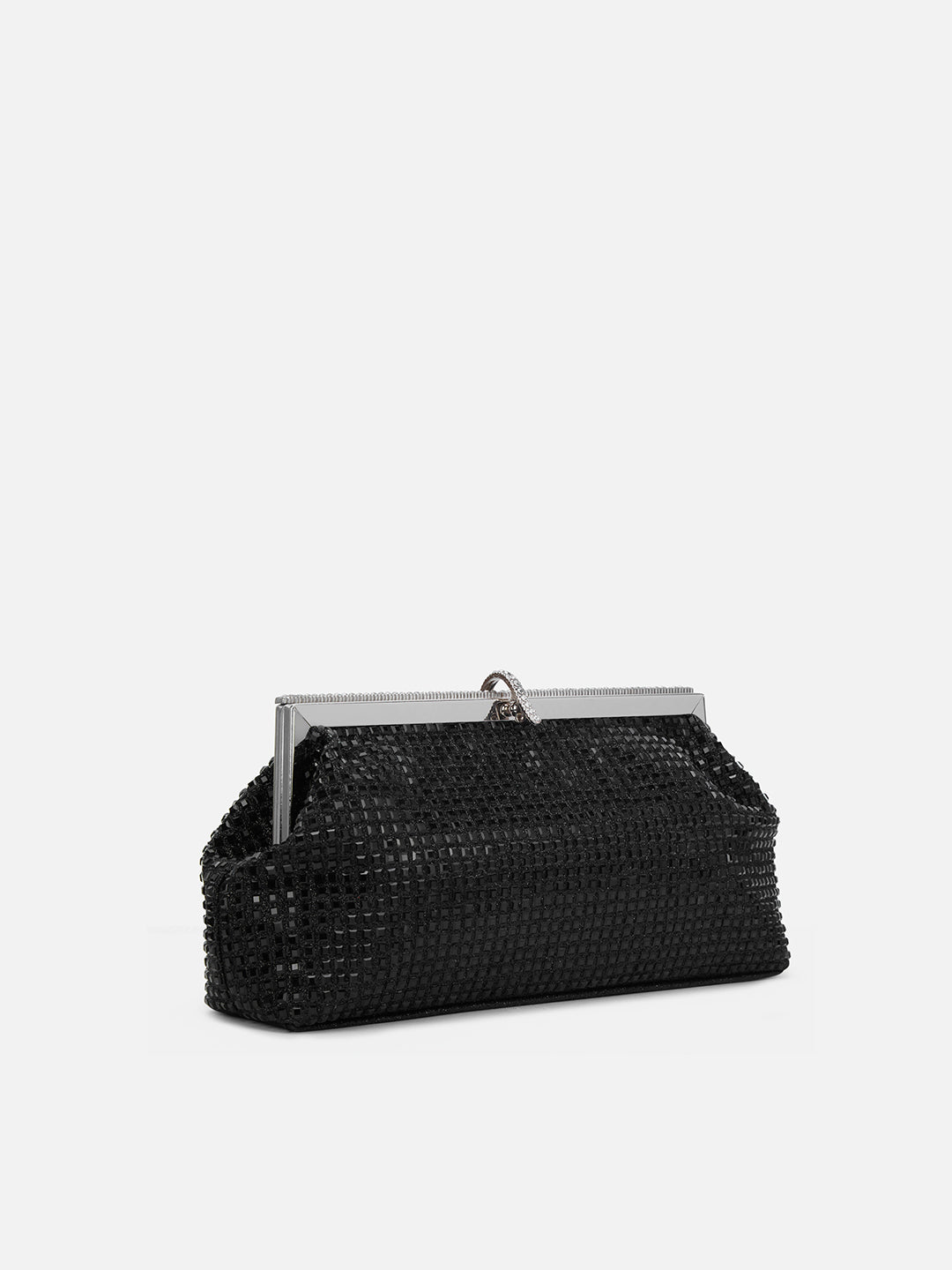 Madeira Beads Frame Clutch Black