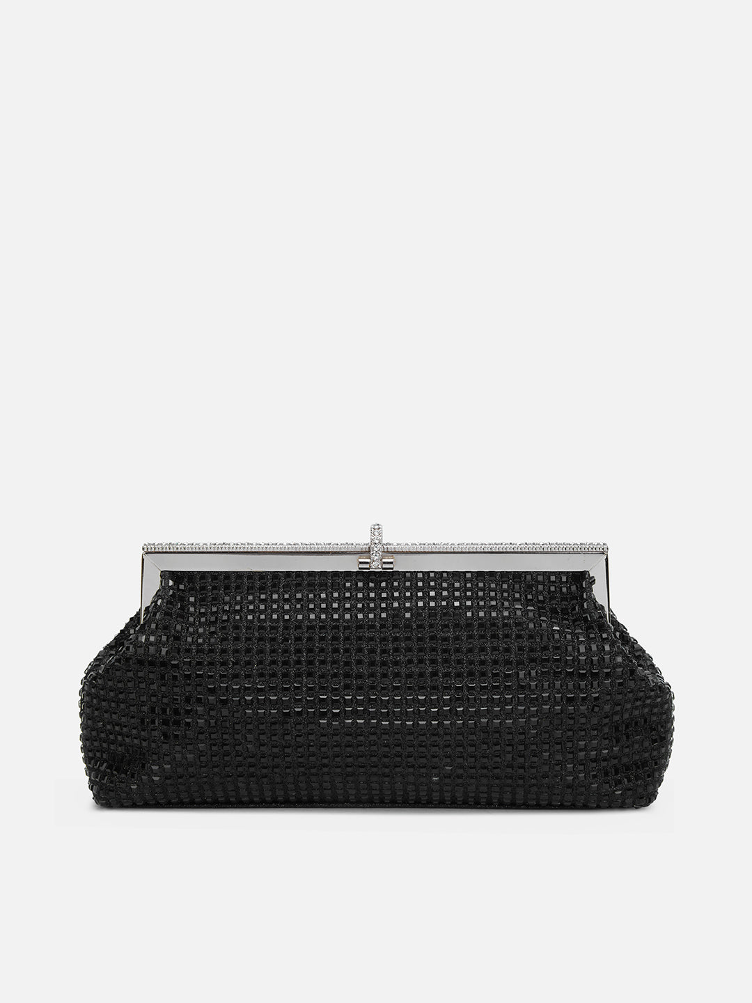 Madeira Beads Frame Clutch Black