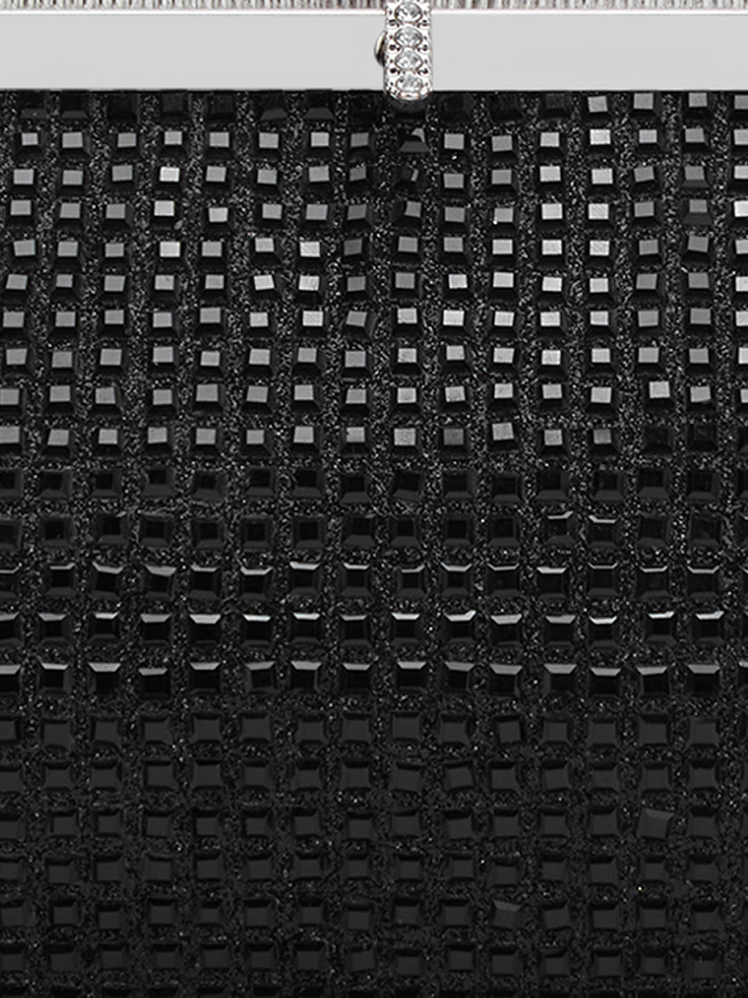 Madeira Beads Frame Clutch Black