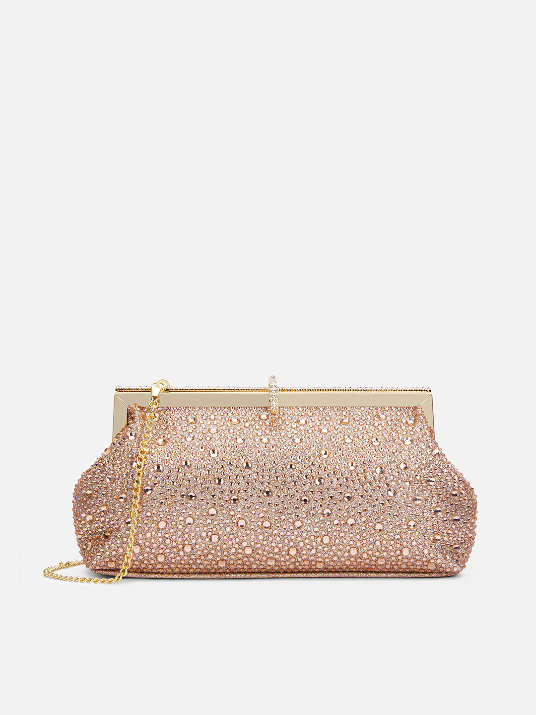 Madeira Beads Frame Clutch Rose Gold