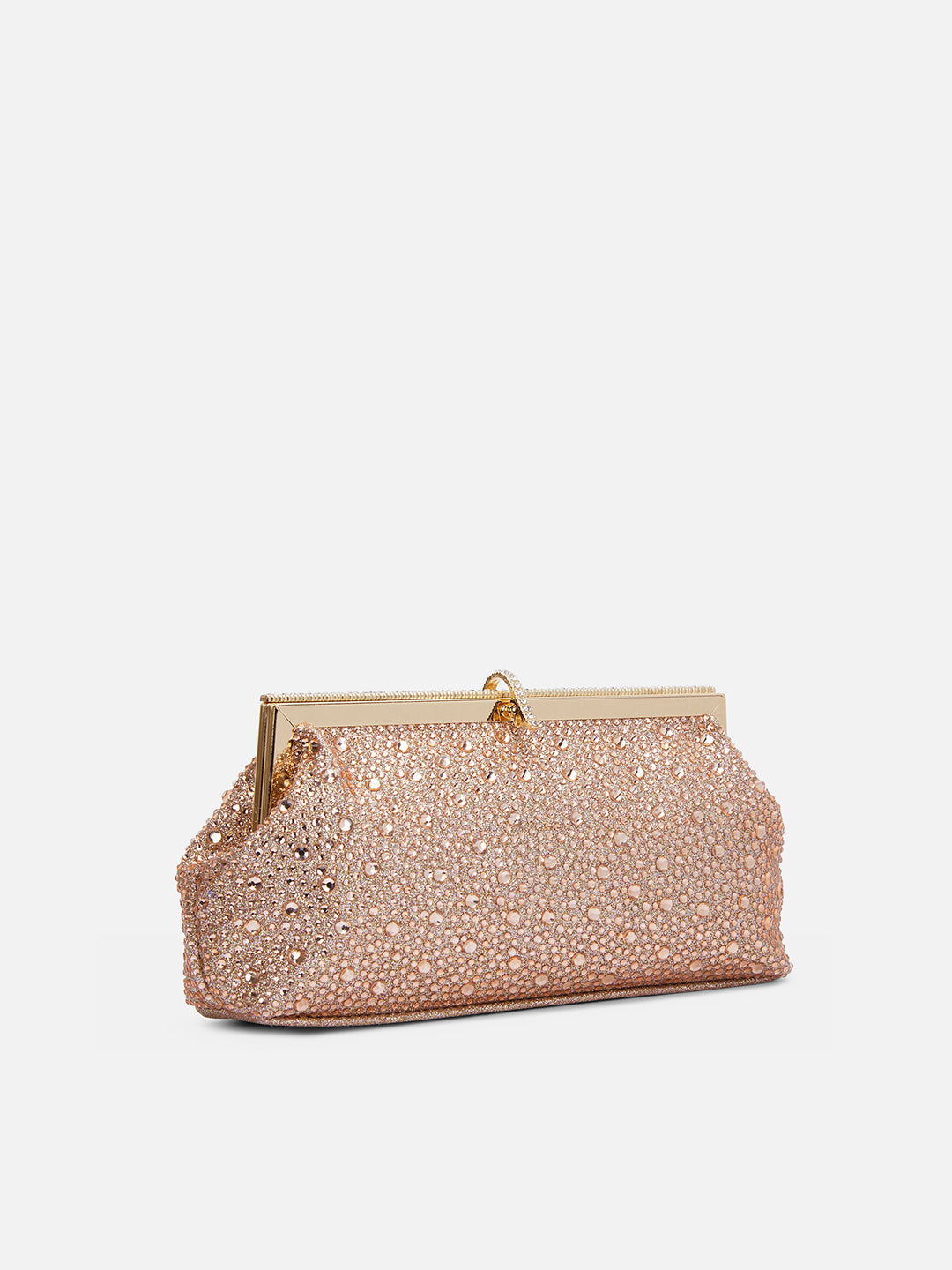 Madeira Beads Frame Clutch Rose Gold